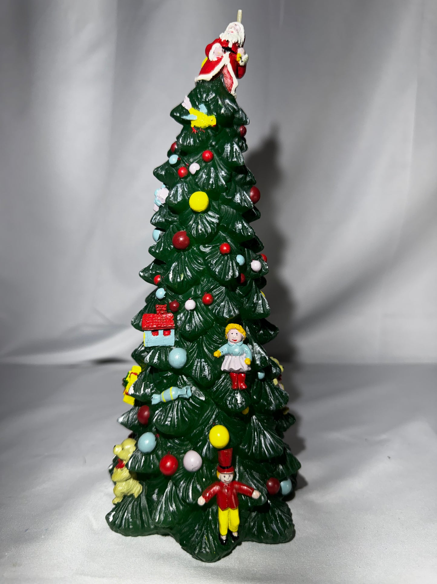 Spode Christmas Tree 10.5” Holiday Tree Candle Santa Topper w/ Original Box Decor
