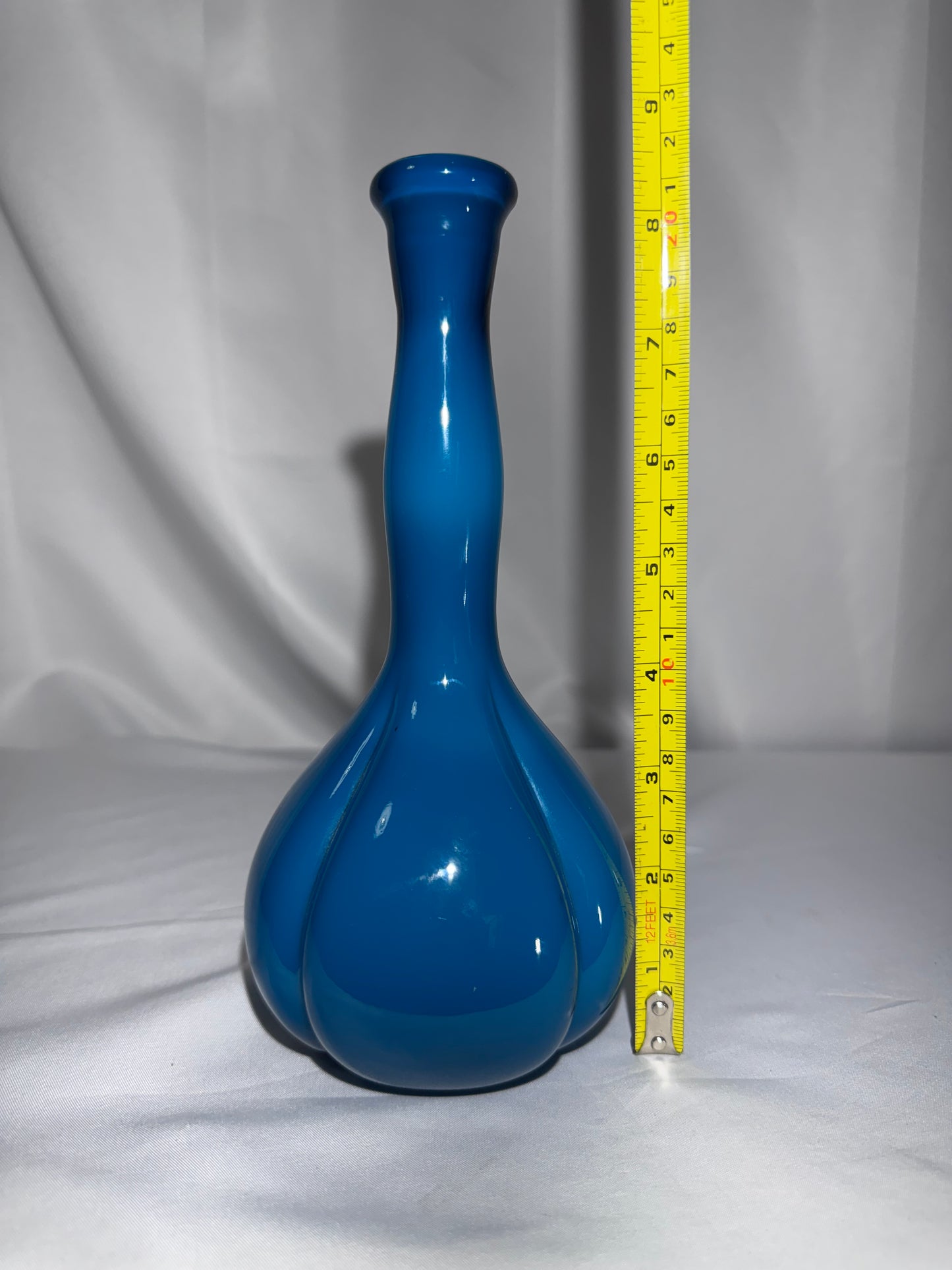 Vintage Fenton Art Glass Jamestown Teal Aqua Blue Barber Bottle – c. 1957