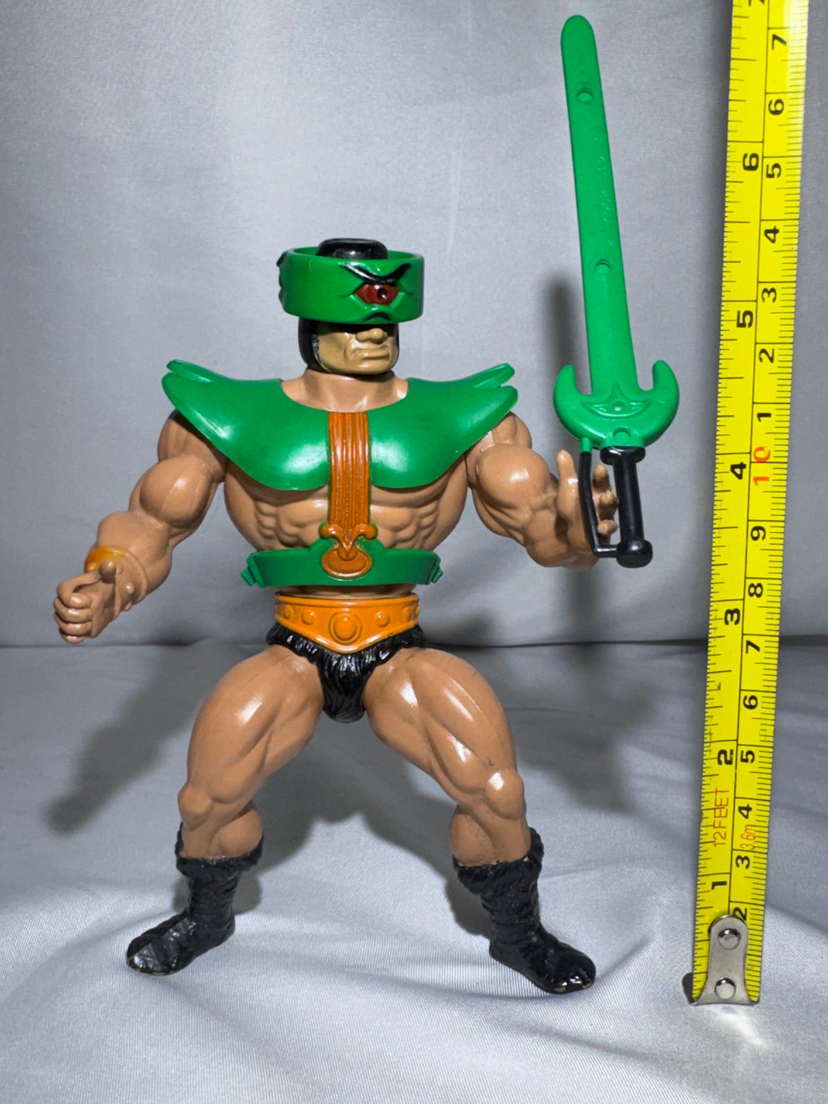 Vintage 1980s Mattel Masters of the Universe Tri-Klops Action Figure w/ Green Armor & Sword