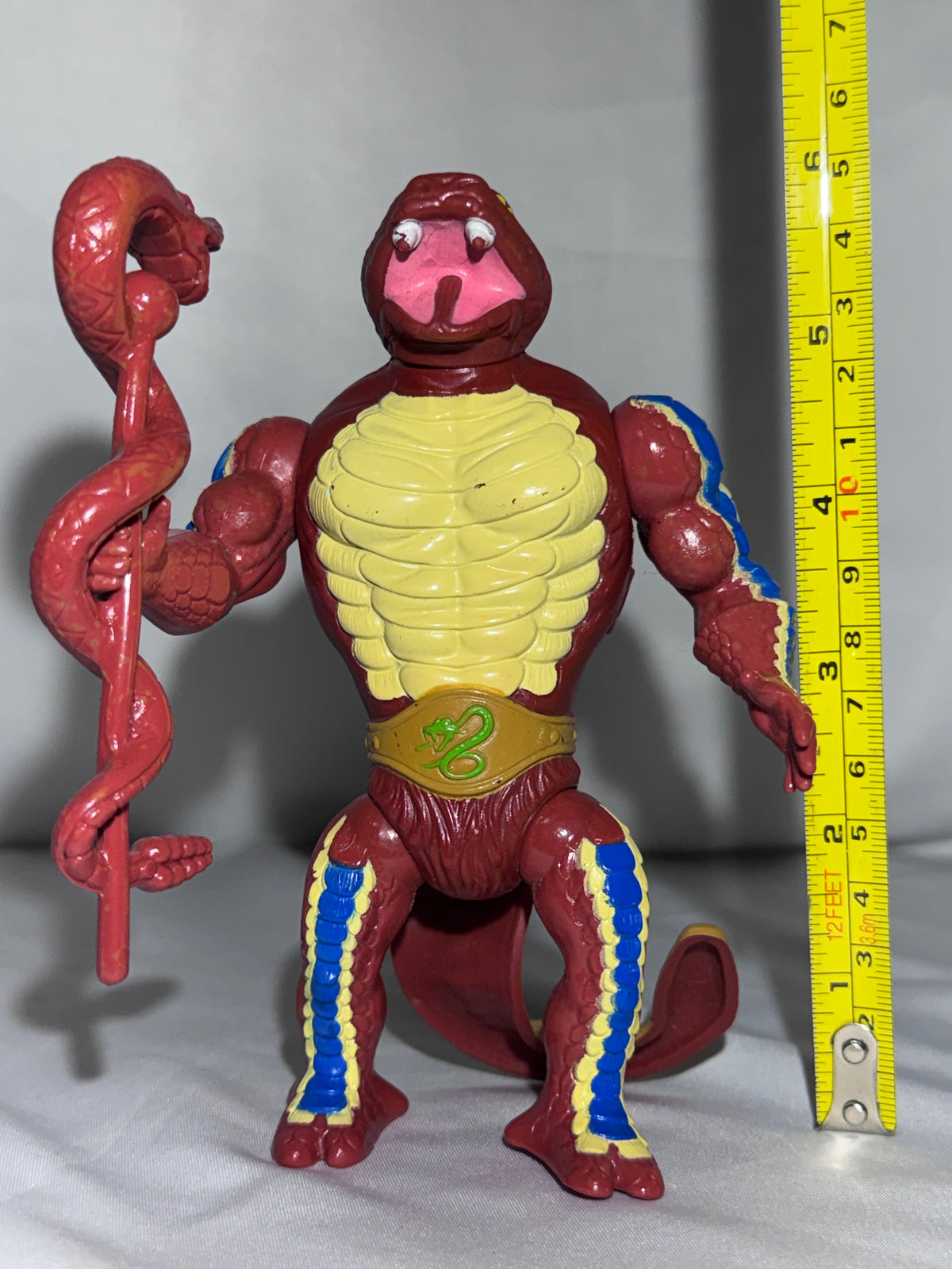 Vintage Mattel Masters of the Universe King Hiss Action Figure – Snake Men – Staff – MOTU