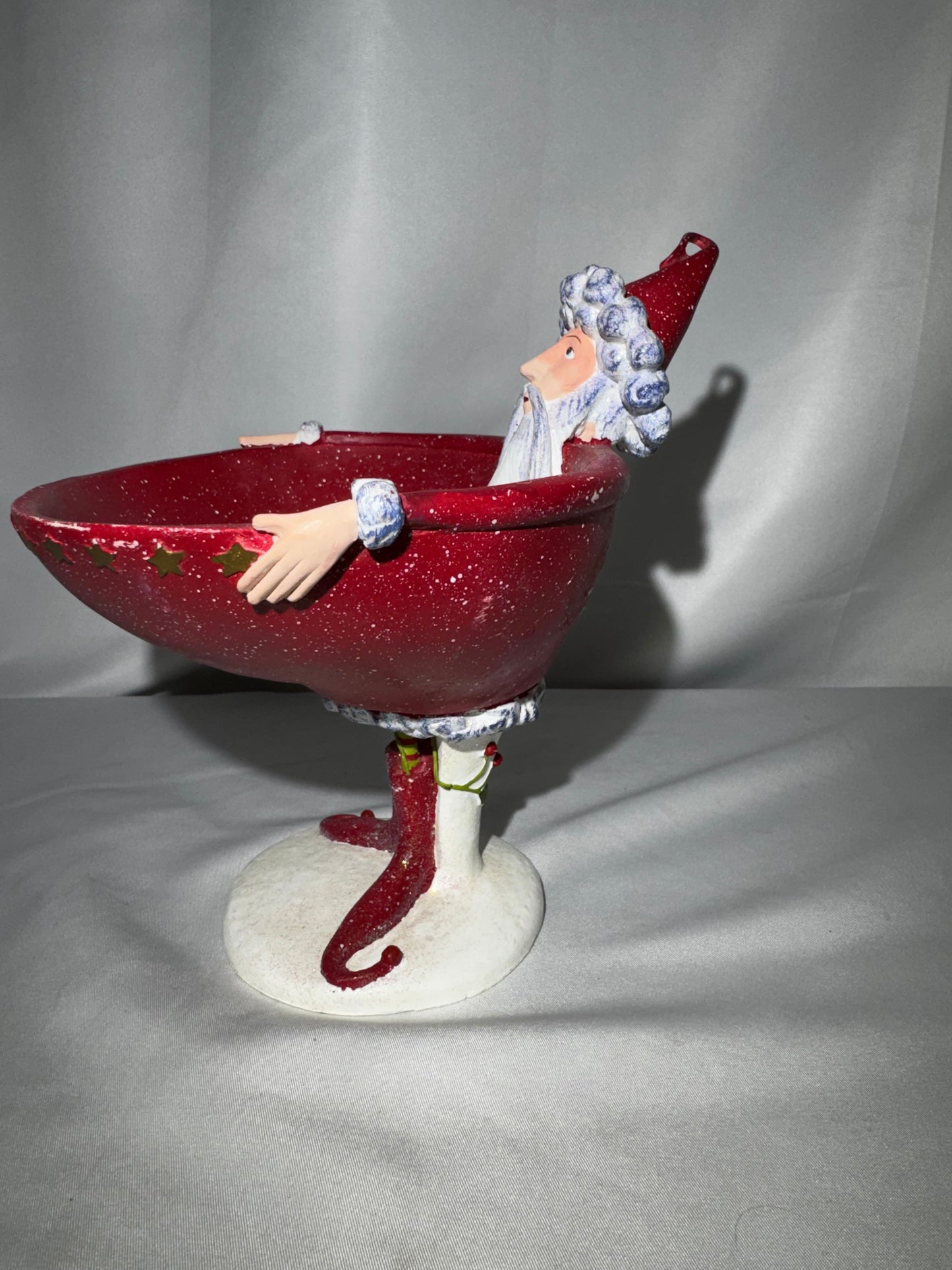 Department 56 Patience Brewster Krinkles Santa Candy Bowl 8” Whimsical Christmas