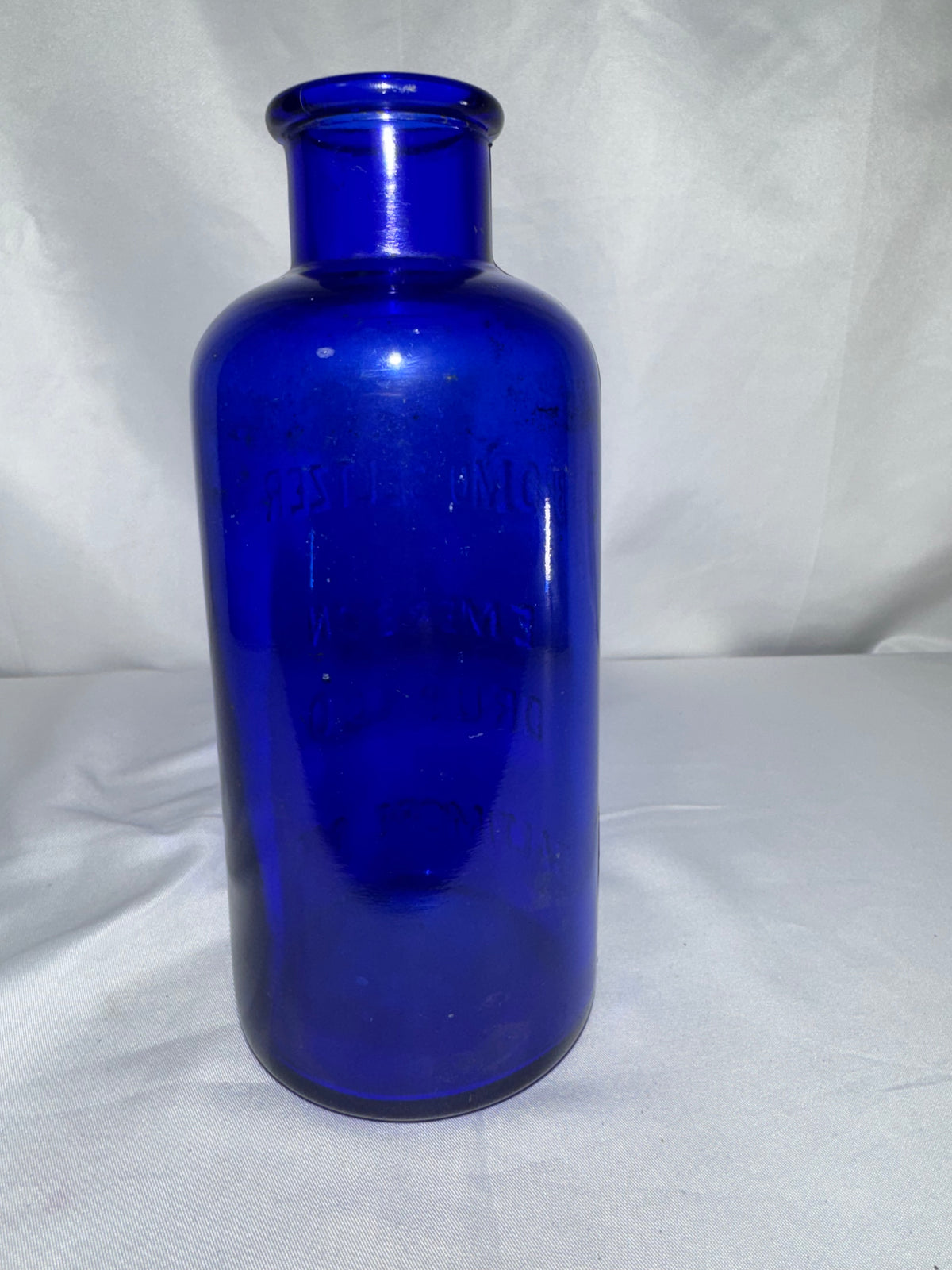 Vintage Bromo-Seltzer Cobalt Blue Glass Bottle – Emerson Drug Co. Baltimore, MD