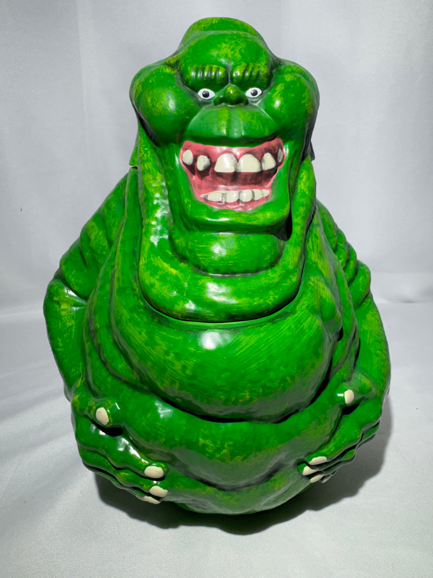 Rare Vintage Ghostbusters Slimer Ceramic Cookie Jar 9” Hand Painted No Box