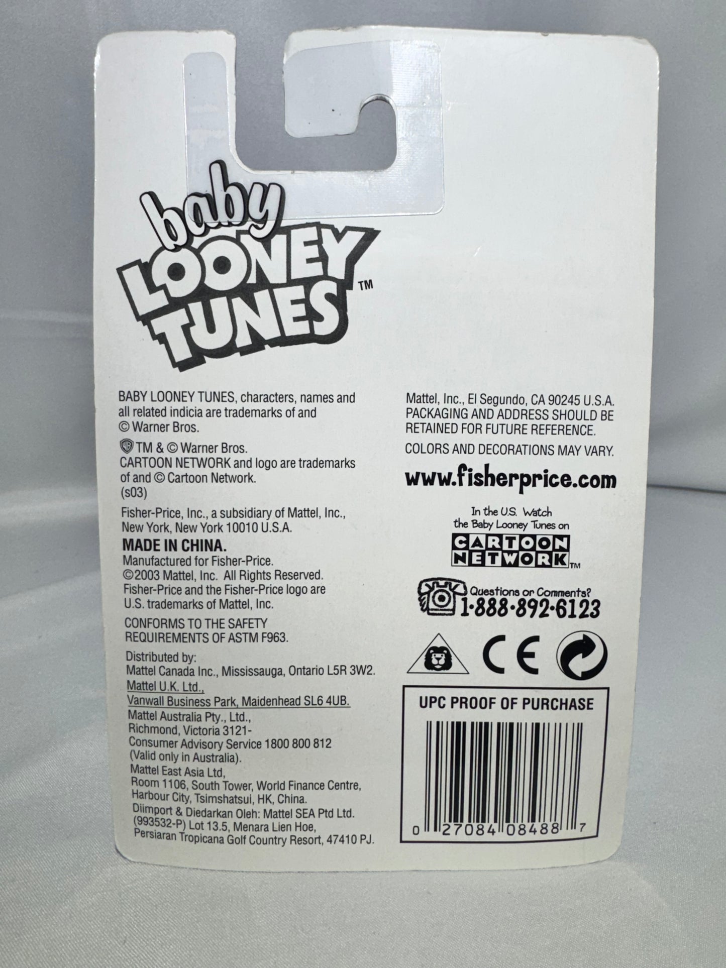Fisher-Price Baby Sylvester Figure – Baby Looney Tunes (2003 Mattel) – In Original Packaging
