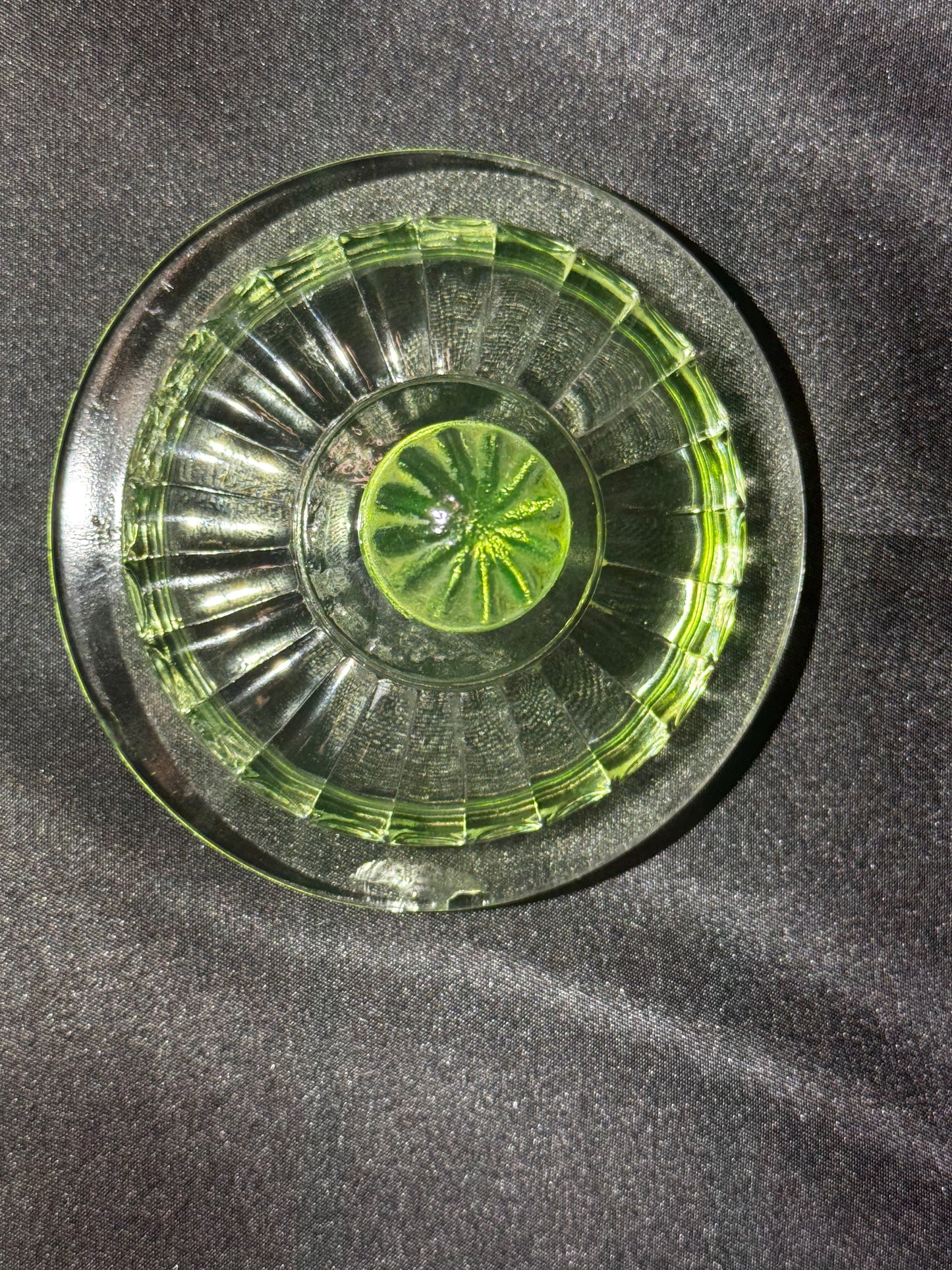 Vintage 1930s Anchor Hocking Uranium Glass “SUGAR” Canister with Original Lid