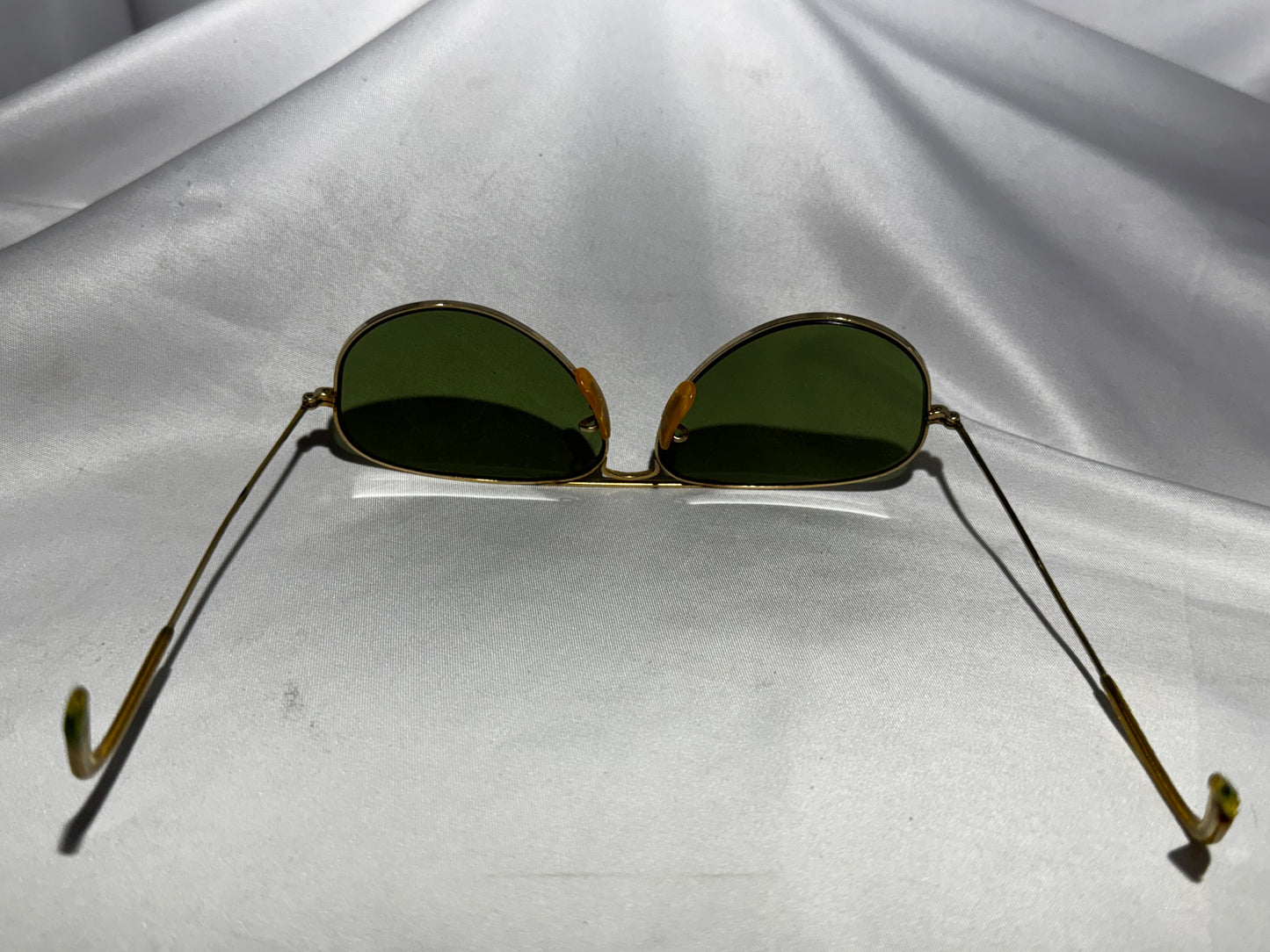 Vintage B&L Ray-Ban Aviator Sunglasses Green Glass Lens 12K GF w/ Original Case