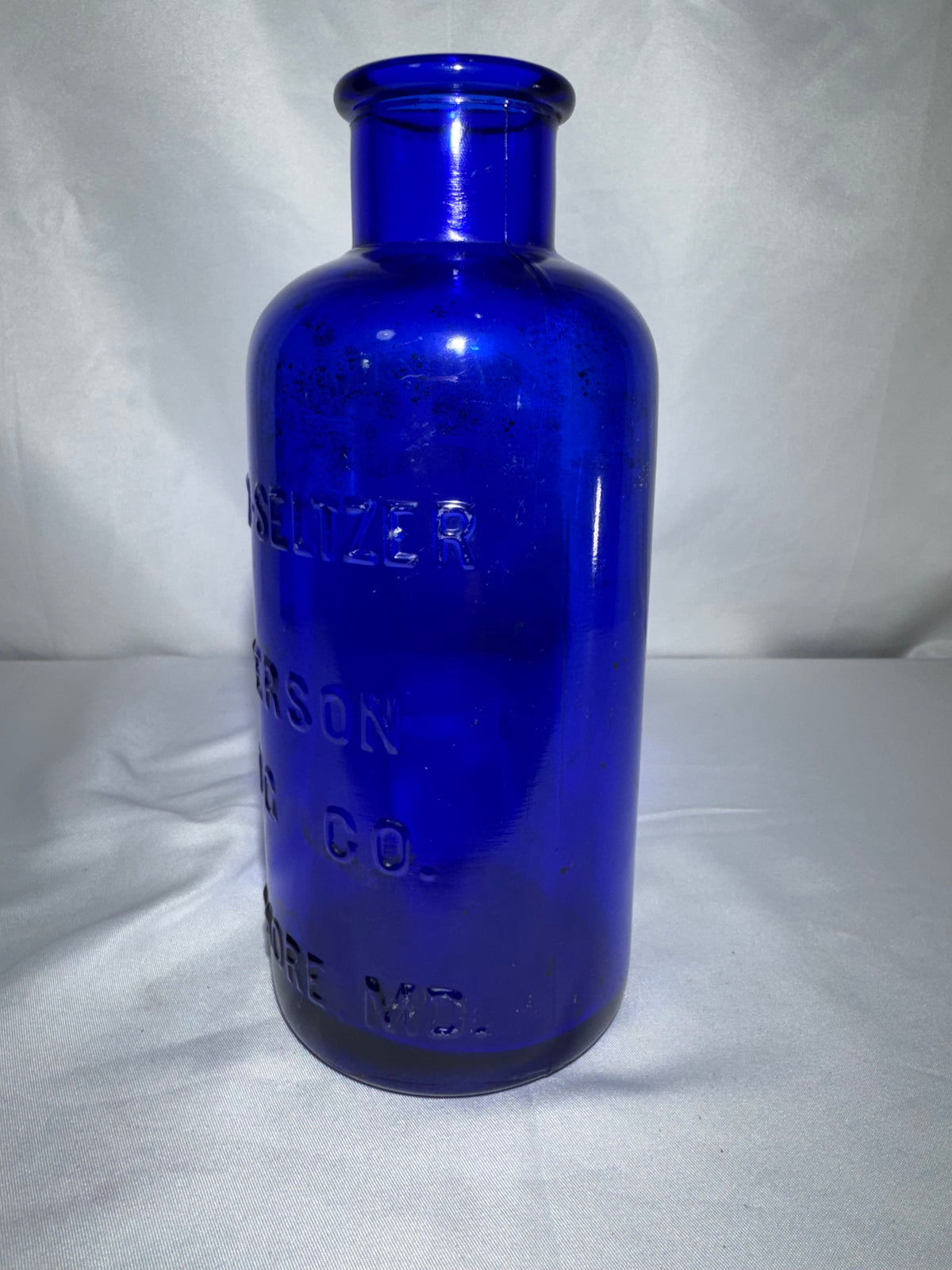 Vintage Bromo-Seltzer Cobalt Blue Glass Bottle – Emerson Drug Co. Baltimore, MD
