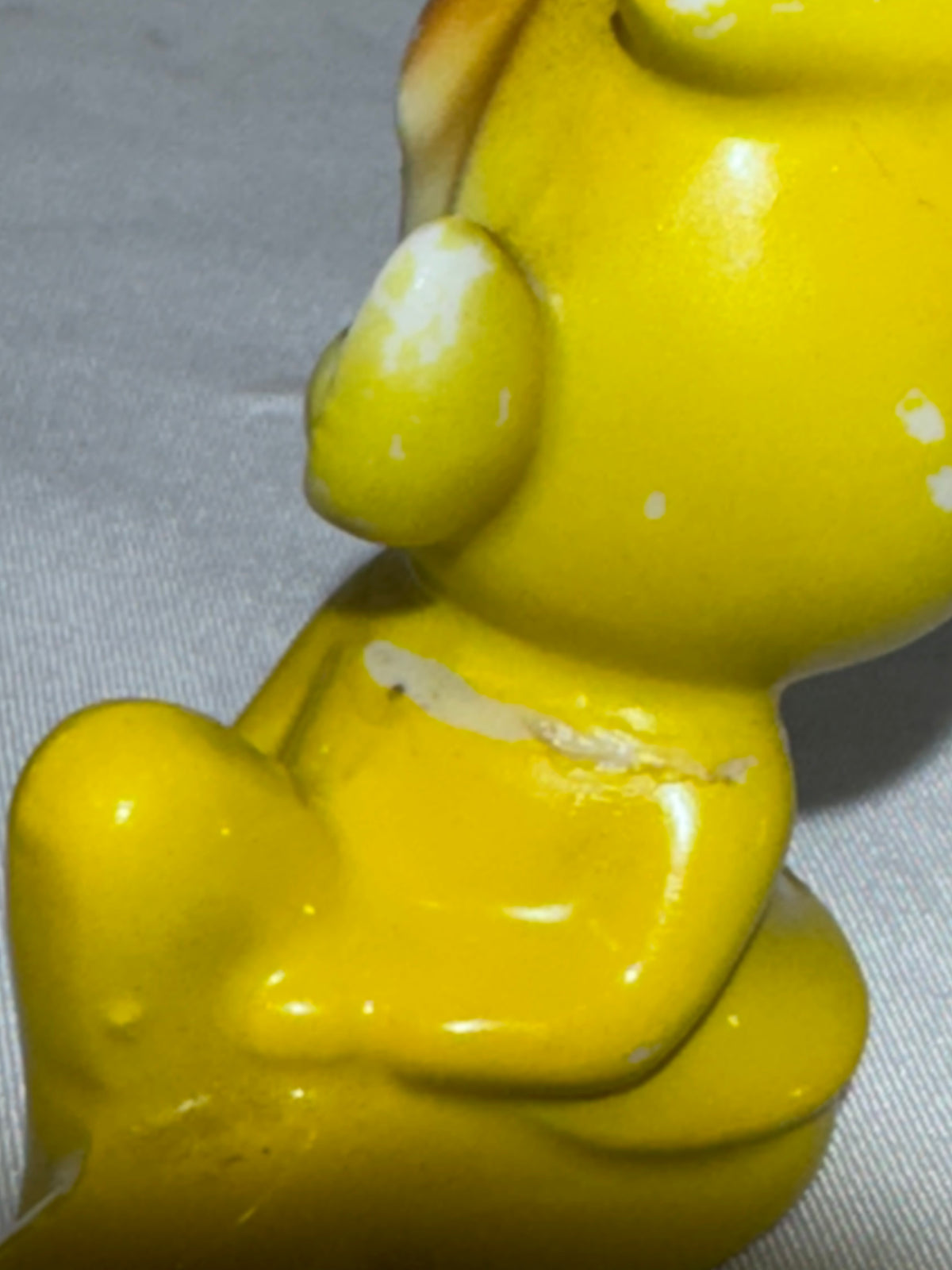 Vintage Japan Ceramic Pixie Elf Figurines Pair – 1950s – Green & Yellow Knee-Hugger Shelf Sitters