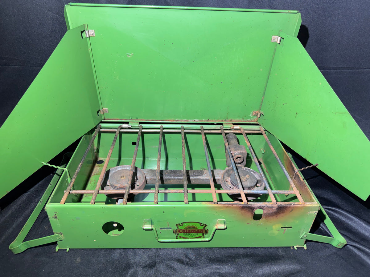 Vintage Coleman Model 415C Two-Burner Camp Stove – WWII Era (1940–1943) – Untested