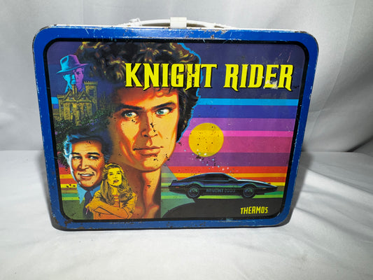 Vintage 1983 Knight Rider Metal Lunchbox – Thermos – David Hasselhoff & KITT