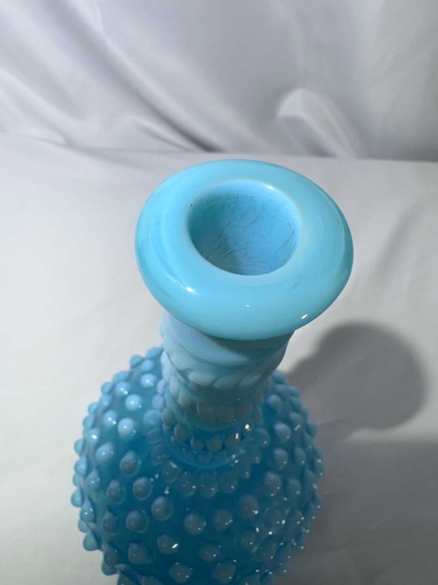 Antique Hobbs, Brockunier & Co. Blue Opalescent Hobnail Barber Bottle – c. 1880s