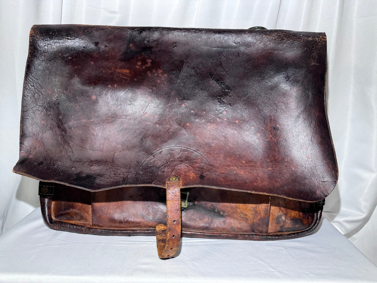 Vintage WWII-Era U.S. Mail Leather Postal Carrier / Messenger Bag – Heavy-Duty Leather – Bona Allen