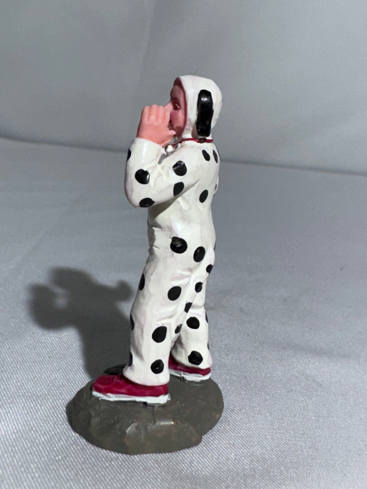 Halloween Village Figurine – Child in Dalmatian Dog Costume – Hand-Painted Miniature