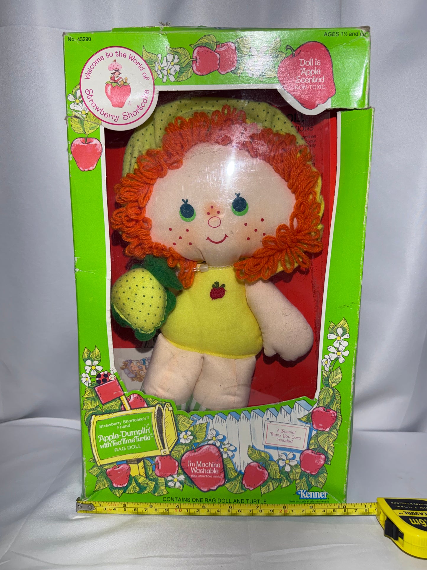 Vintage 1980 Kenner Strawberry Shortcake Apple Dumplin’ Doll w/ Turtle Boxed