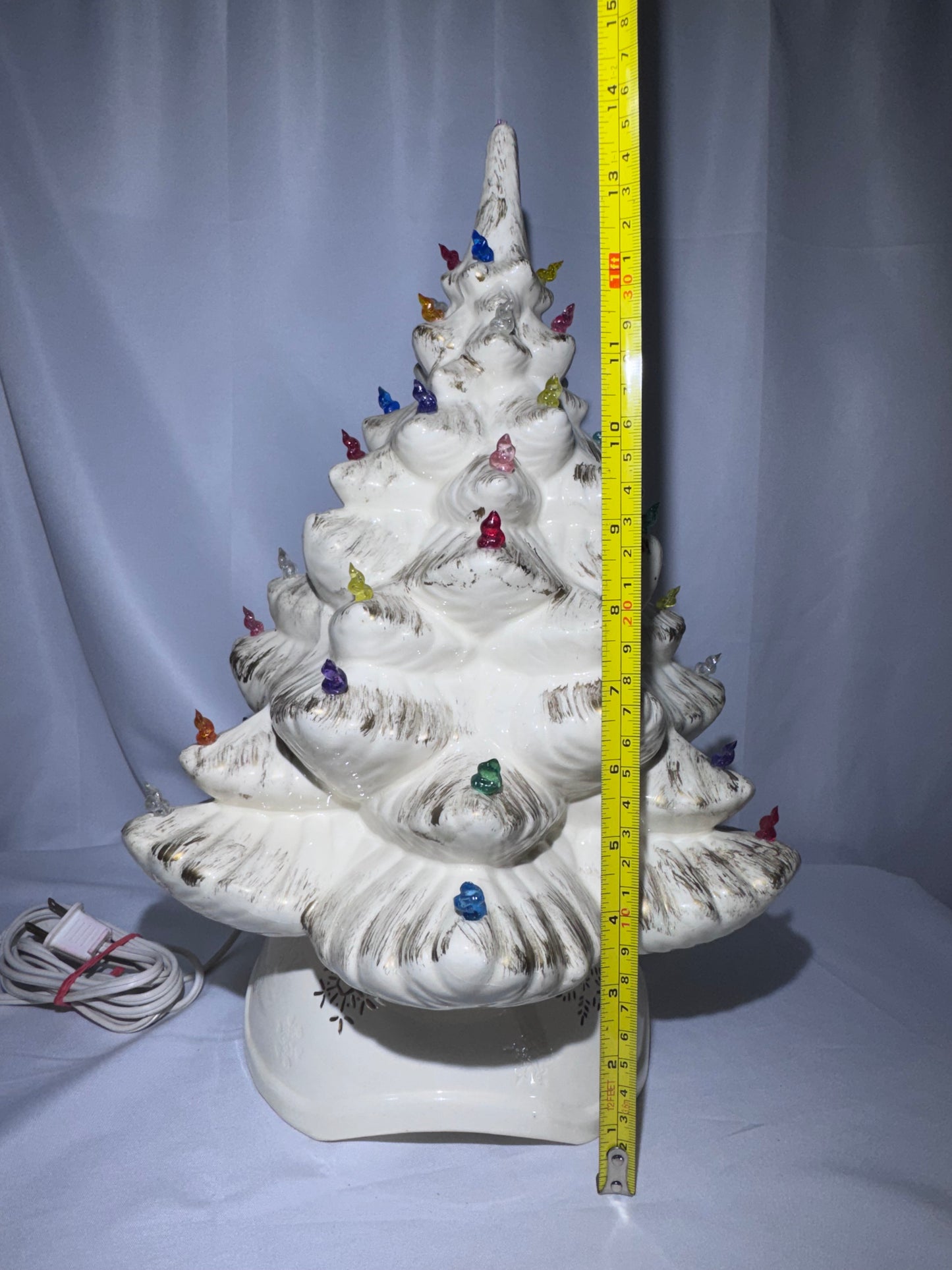 Vintage 1982 Byron Molds Ceramic Christmas Tree – 16.5” – Lighted