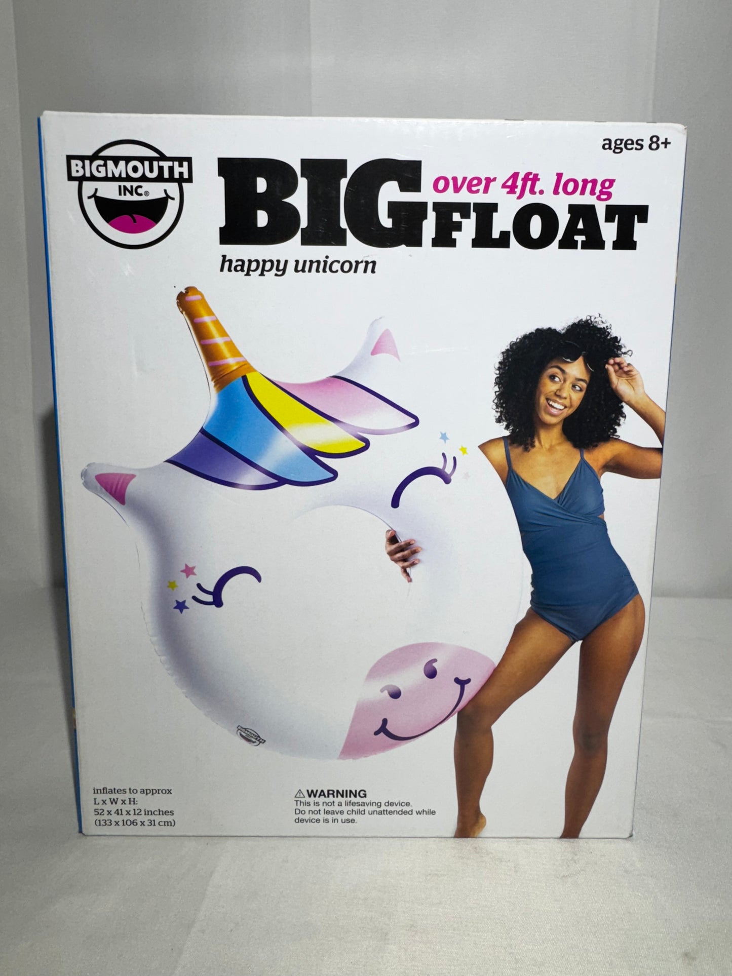 BigMouth Inc. “Big Float” Happy Unicorn Pool Float – Over 4 Ft Long – unopened