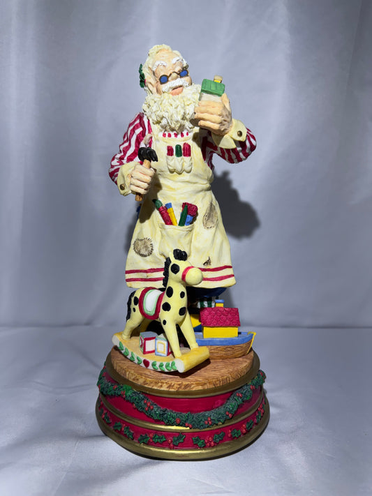 Vintage Toy Maker Santa Claus Wind-Up Music Box – Plays “Jolly Old St. Nicholas”