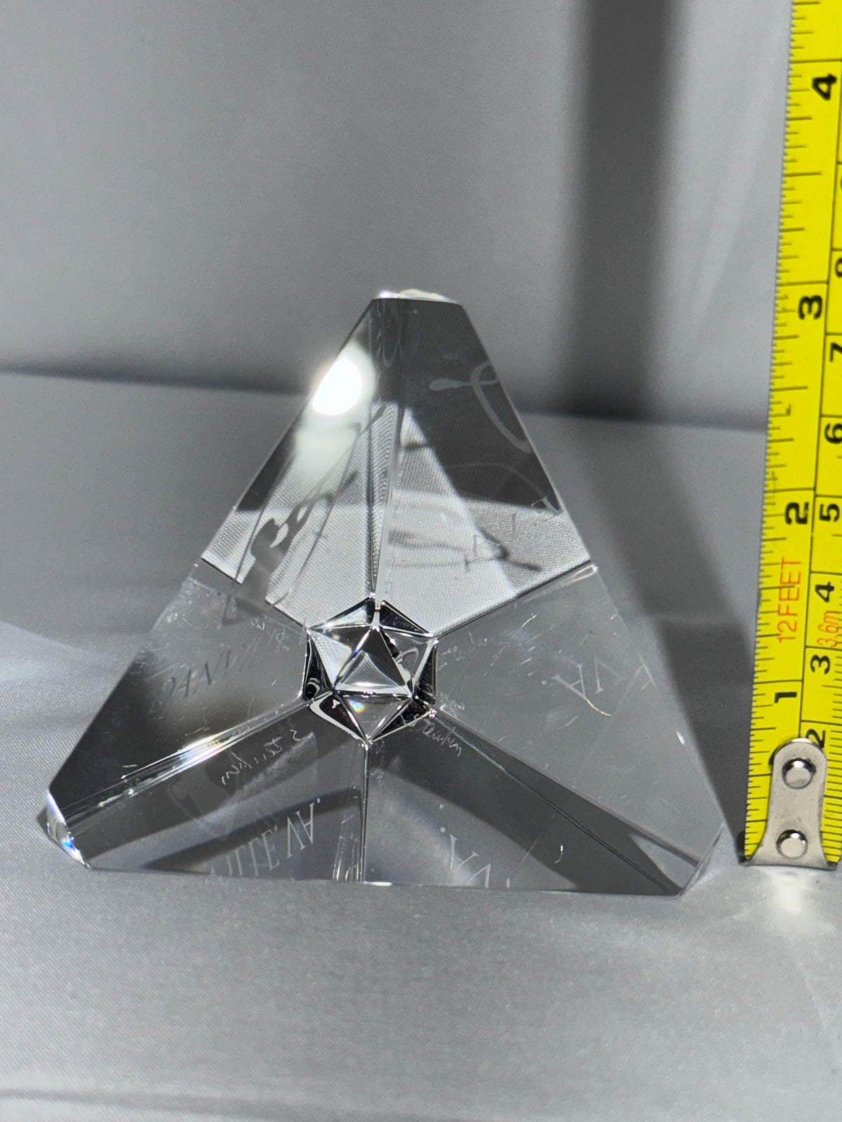 RARE Steuben / Corning Glass Works Diamond Prism – Signed S. Teychenne – Master Engraved Optical Crystal