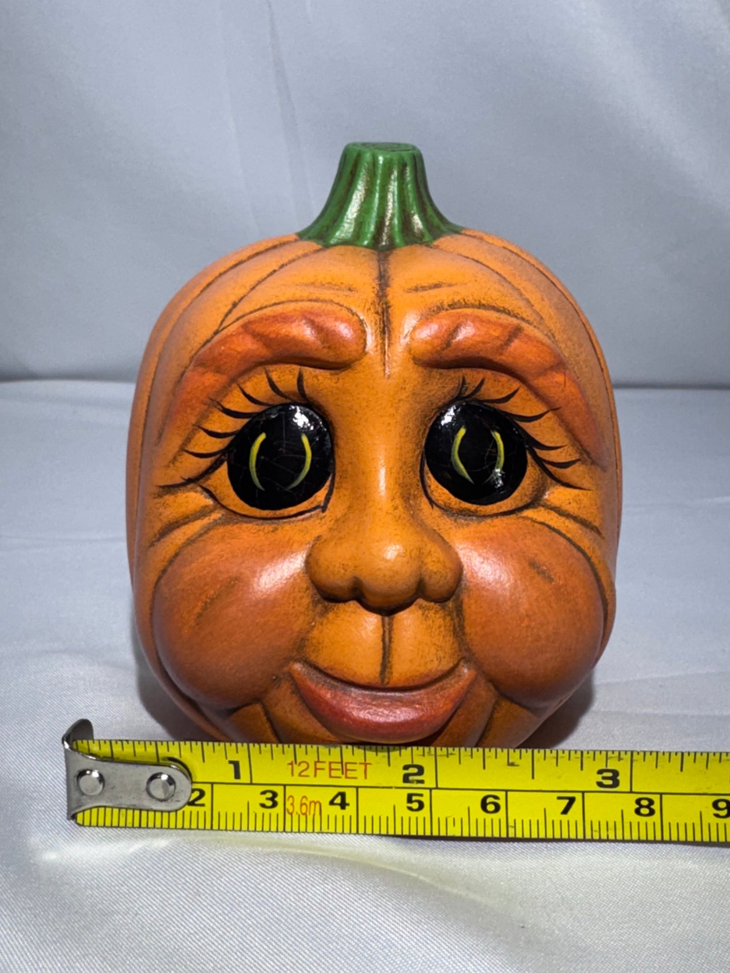 Vintage Hand-Painted Ceramic Anthropomorphic Pumpkin Figurine – CB 1999