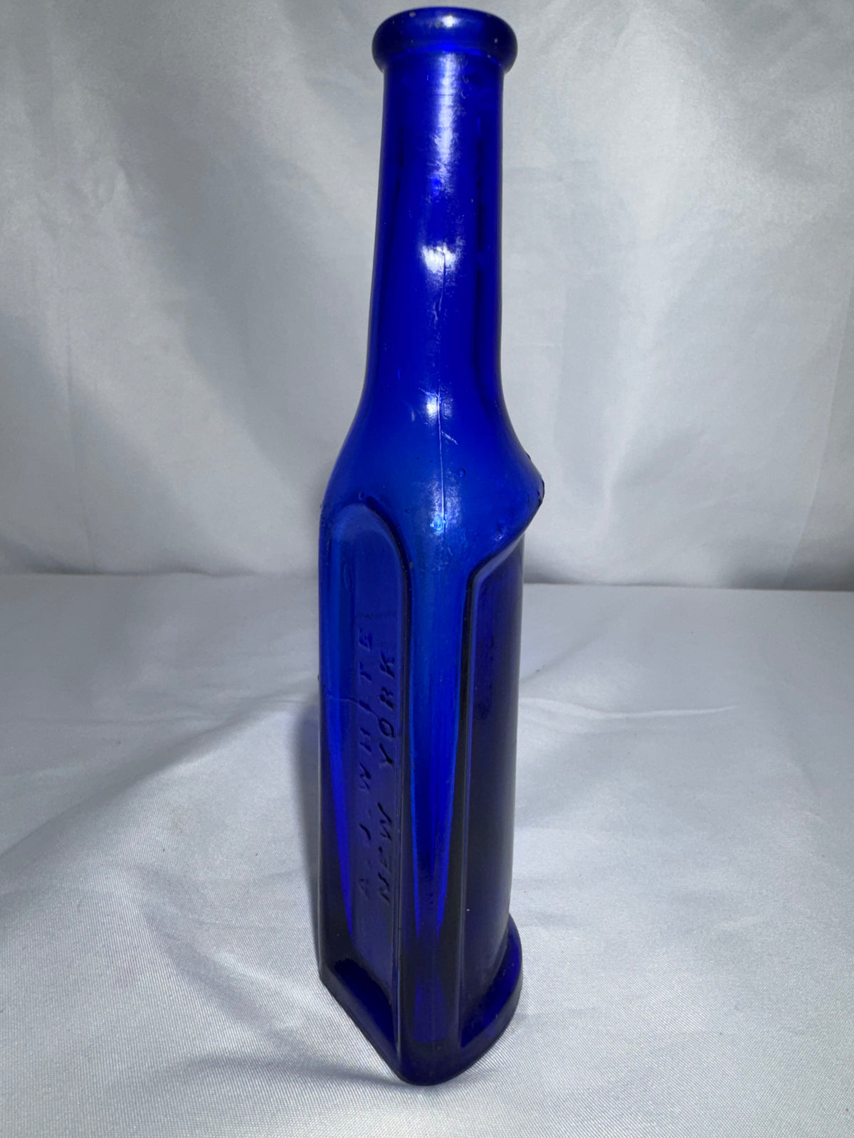 Antique A.J. White Laxol Cobalt Blue Glass Medicine Bottle – New York – 1894 Patent