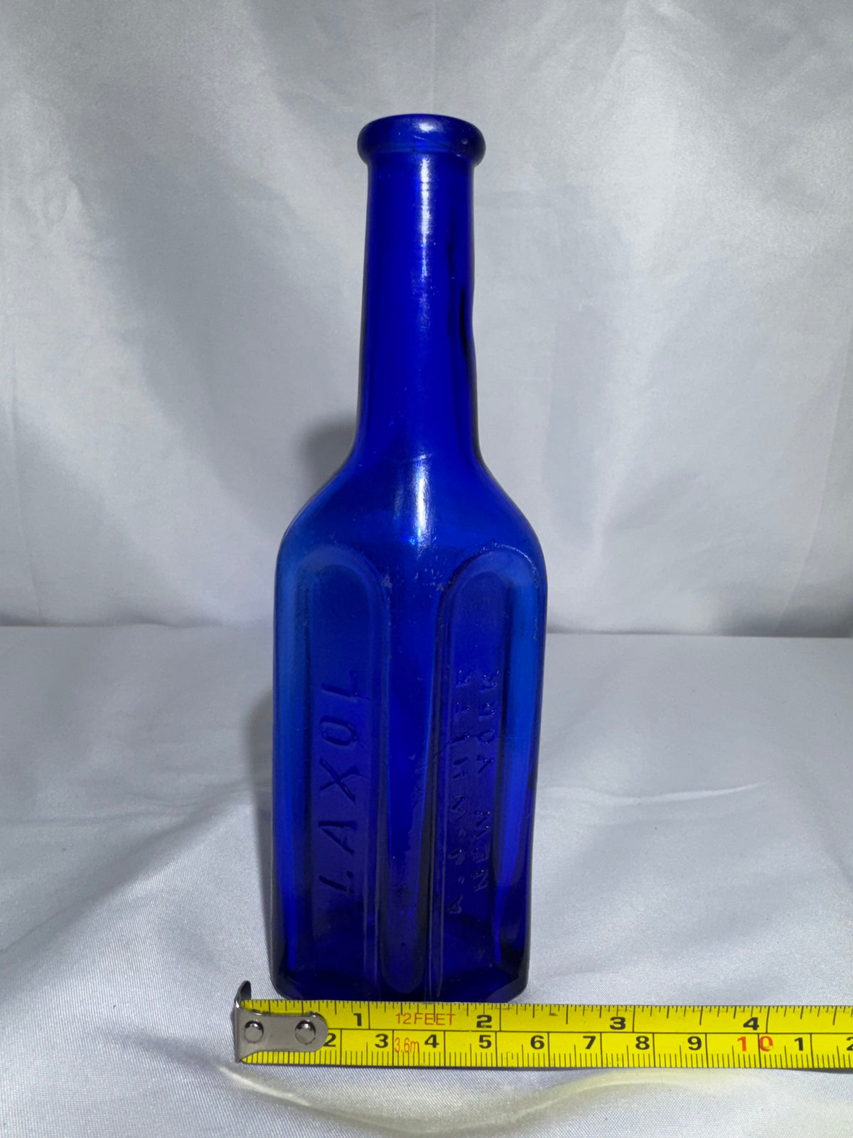Antique A.J. White Laxol Cobalt Blue Glass Medicine Bottle – New York – 1894 Patent