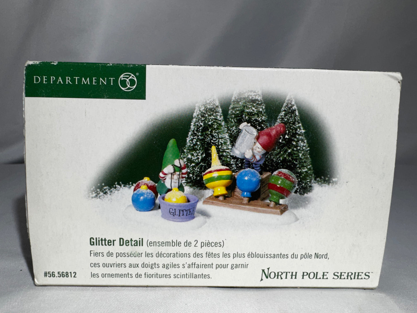 Department 56 North Pole Village Glitter Detail #56.56812 Retired Accessory Set w/ Box Repaired