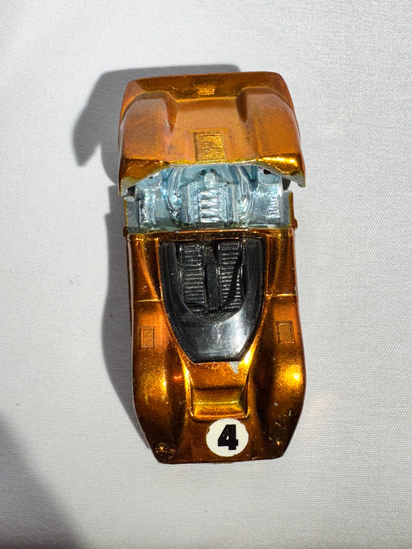 Hot Wheels McLaren M64 Redline – Gold – 1968 Mattel – US & Foreign Patent Pending