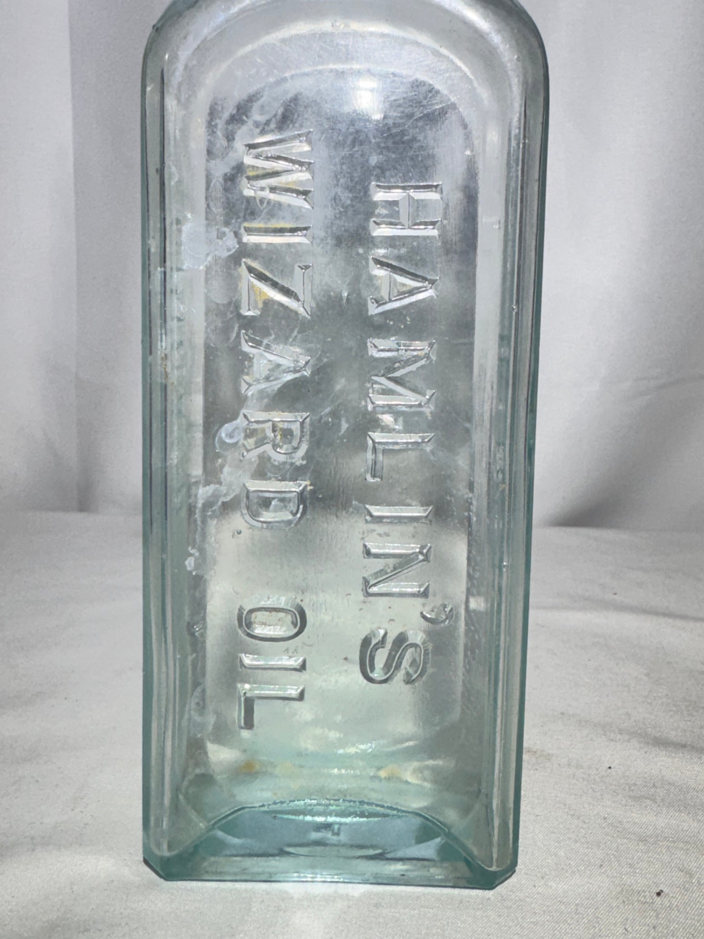 Vintage Hamlin’s Wizard Oil Embossed Glass Bottle – Antique Patent Medicine (1800s–Early 1900s)