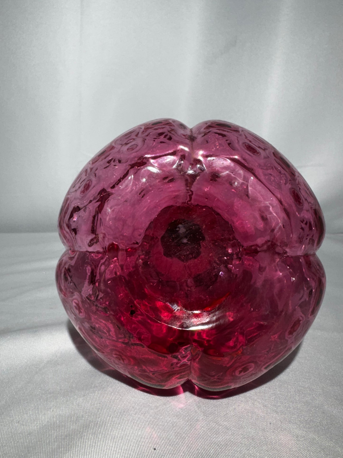 Vintage Fenton Cranberry Glass Barber Bottle – Quilted Pattern Bitters Style Decanter