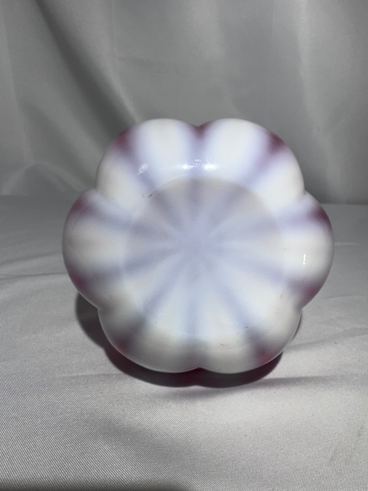 Vintage Cranberry Opalescent Striped Glass Barber Bottle – 7½” – No Stopper