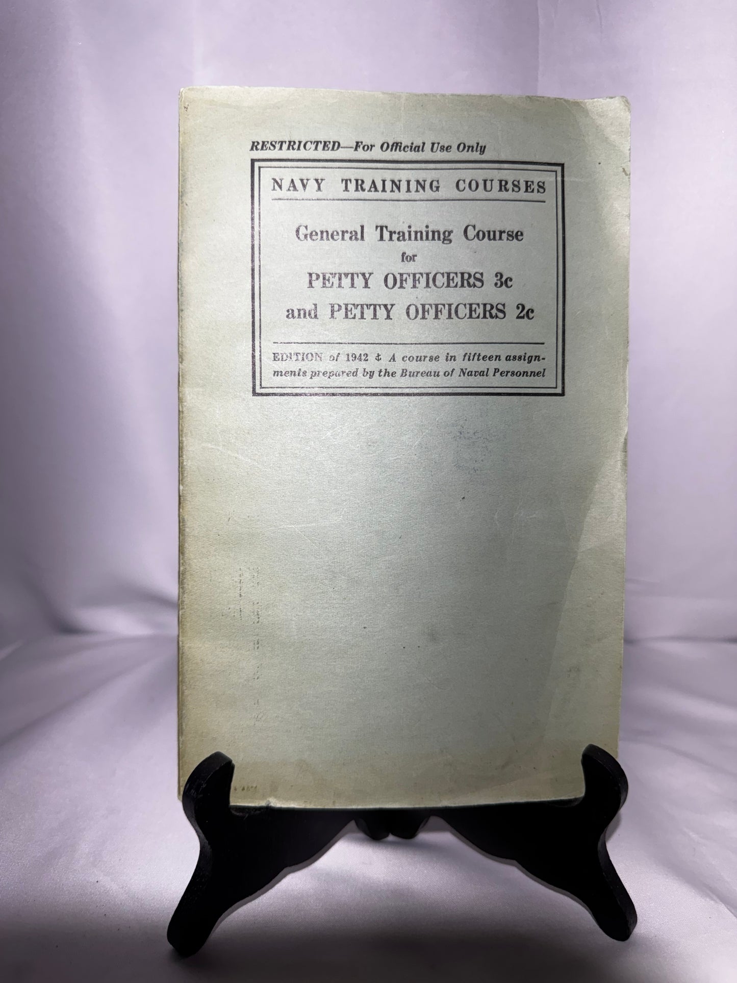 Vintage 1942 U.S. Navy General Training Course Petty Officers 3C & 2C WWII Manual - book