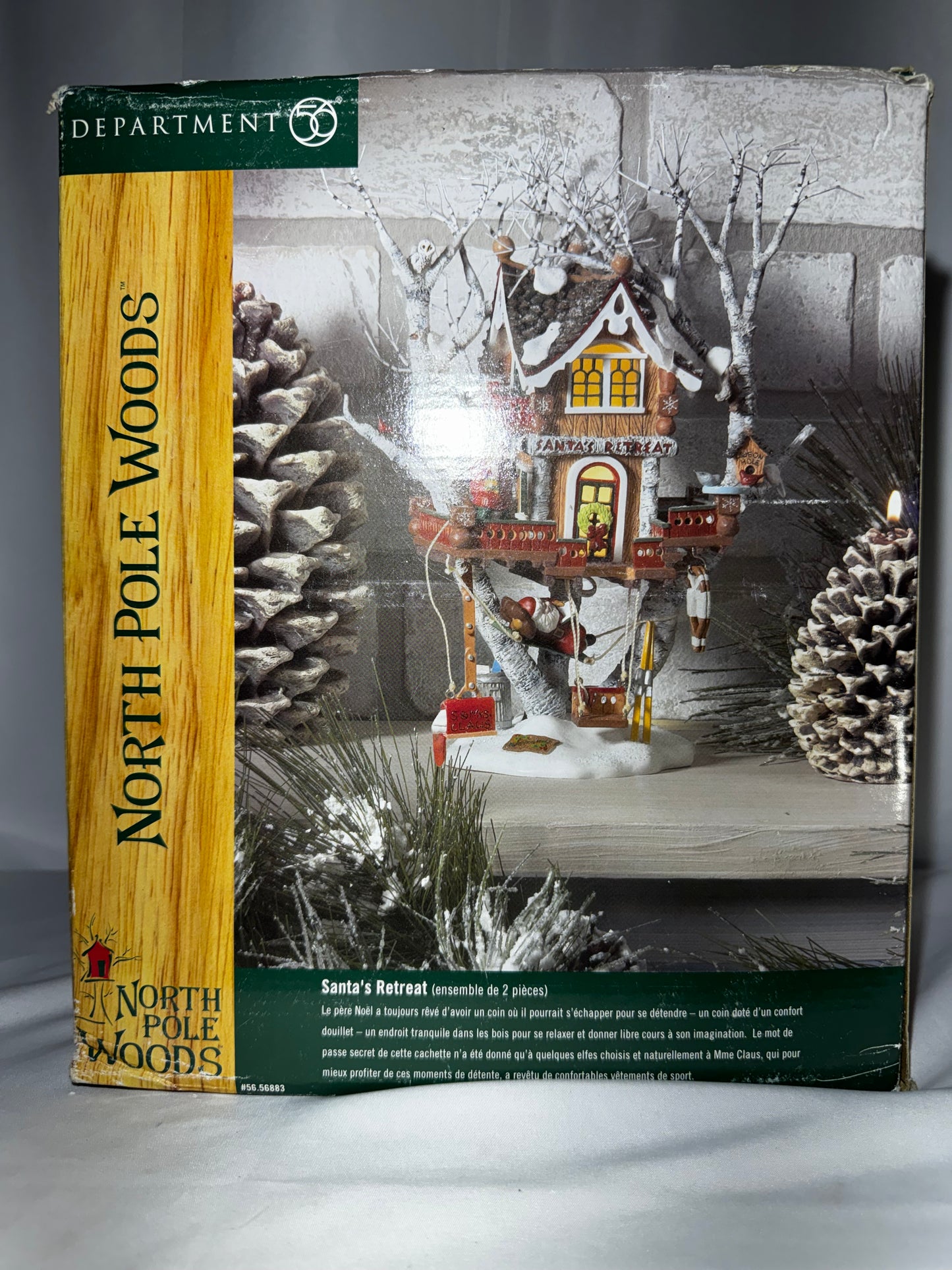 Department 56 North Pole Woods “Santa’s Retreat” Lighted Tree House – Retired Collectible