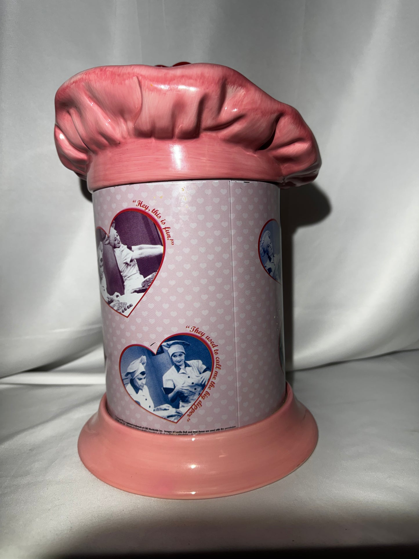 Vandor I Love Lucy Chocolate Factory Cookie Jar Tin Body Ceramic Lid Retired Rare