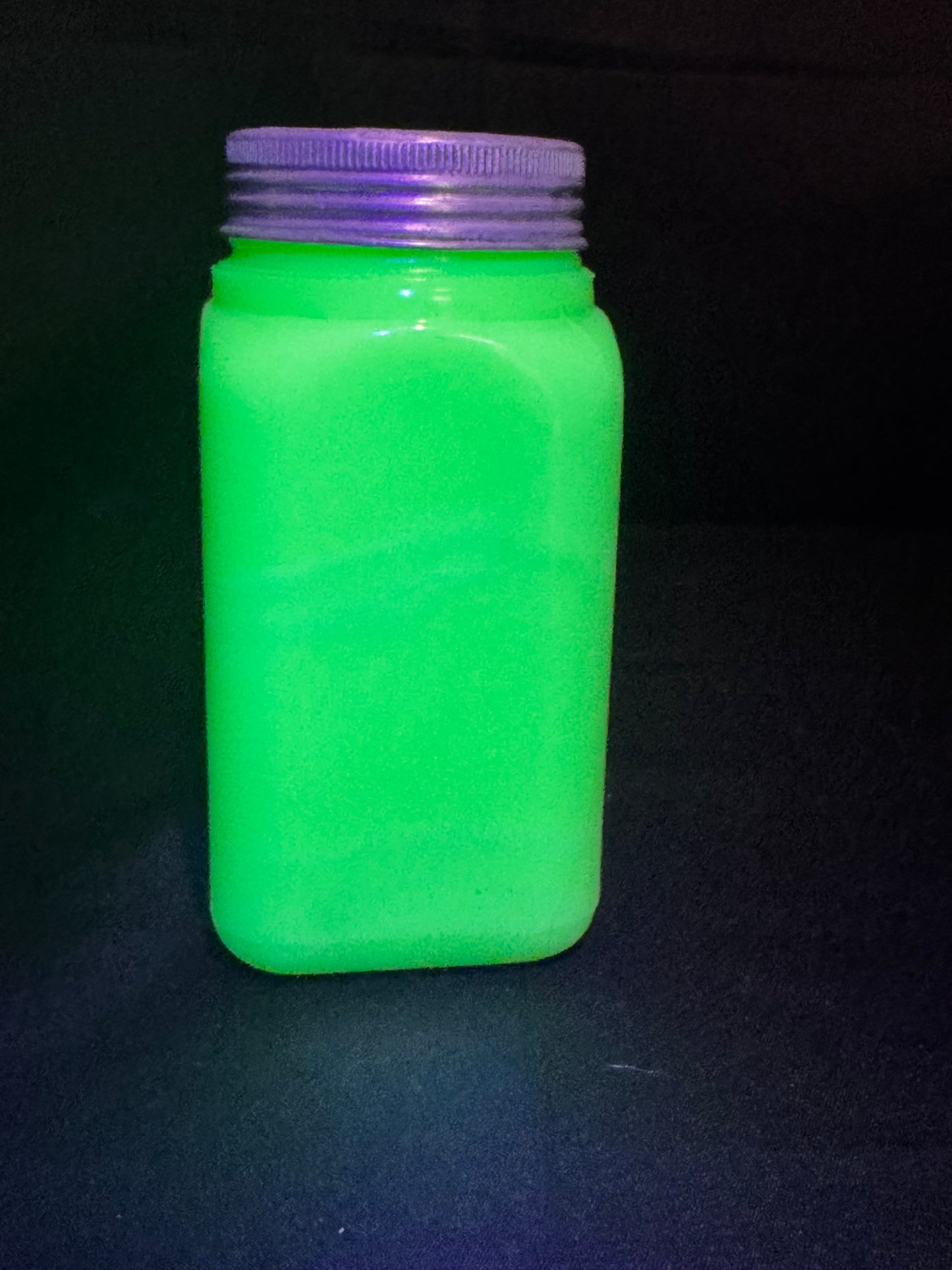 Vintage Jadeite Uranium Glass Range Salt Shaker Large Box Pattern UV Glow 5”