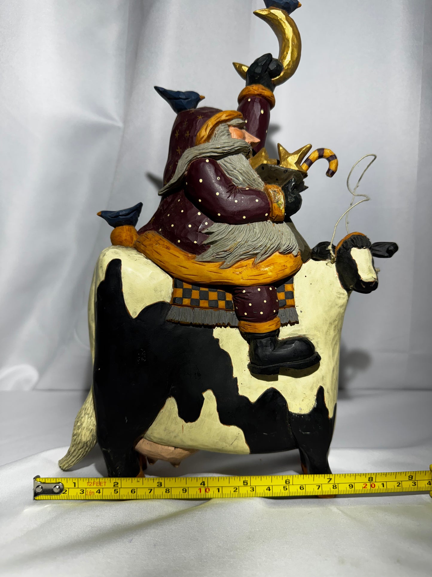 Williraye Studio 1997 Santa Riding Cow WW2260 Folk Art Figurine