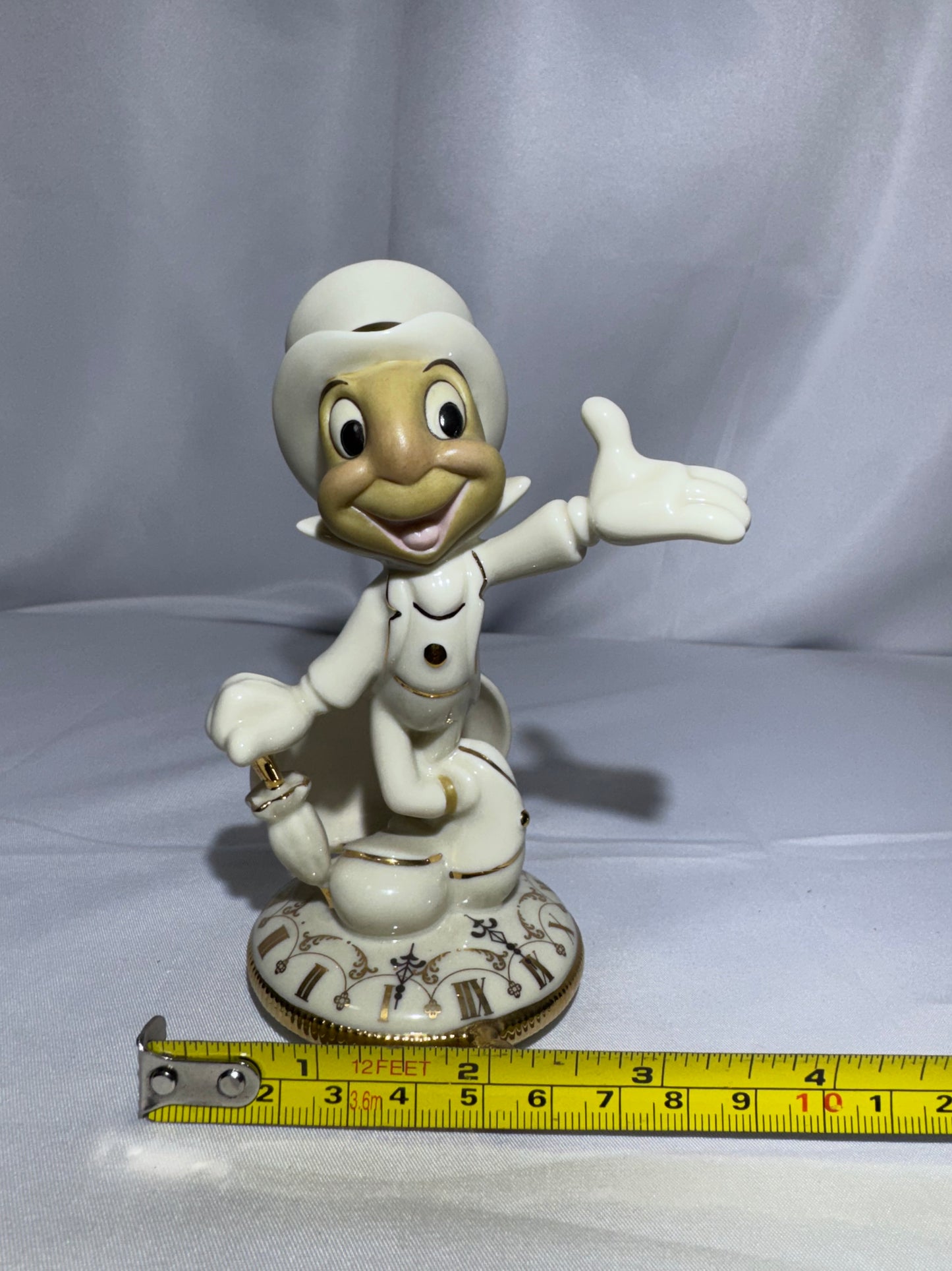 Lenox Disney Jiminy Cricket Figurine Pinocchio 24K Gold Ivory China Retired