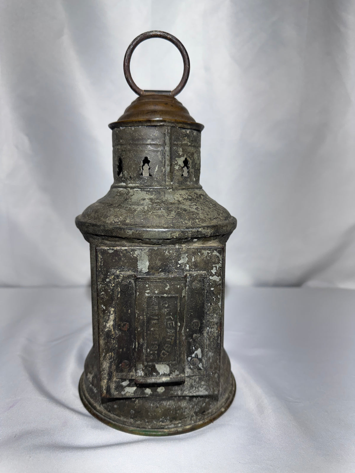 Vintage Triplex 1910 Maritime Navigation Lantern – Red Fresnel Glass – National Marine Lamp Co.
