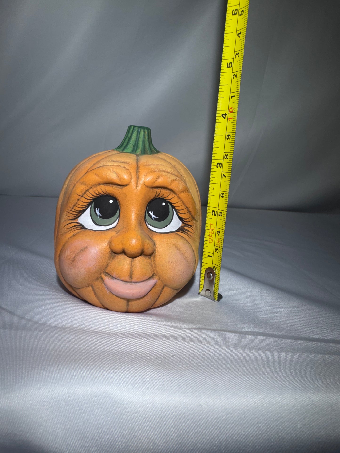 Vintage Hand-Painted Ceramic Pumpkin Figurine – Baby Face – CB 2000