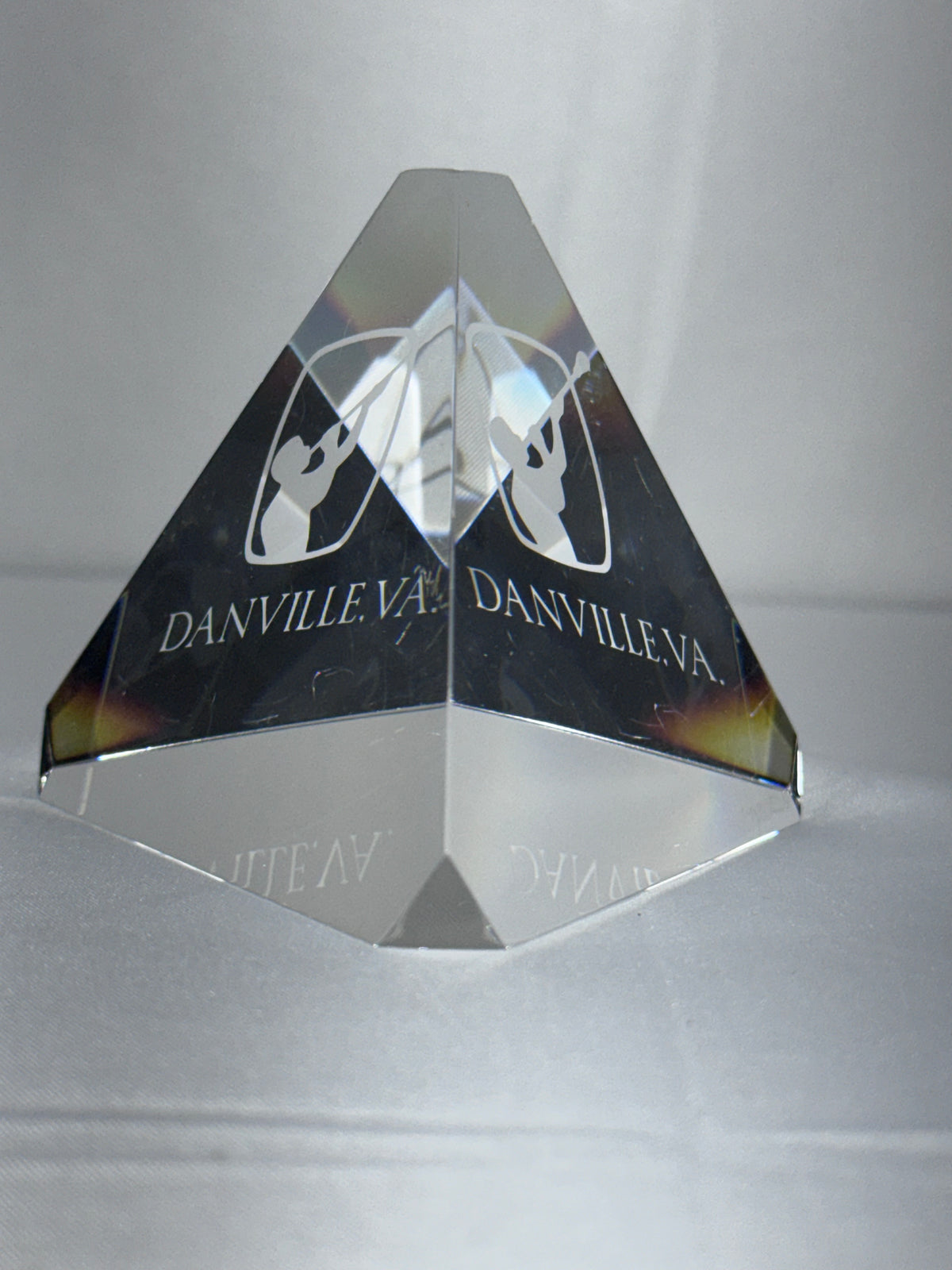 RARE Steuben / Corning Glass Works Diamond Prism – Signed S. Teychenne – Master Engraved Optical Crystal