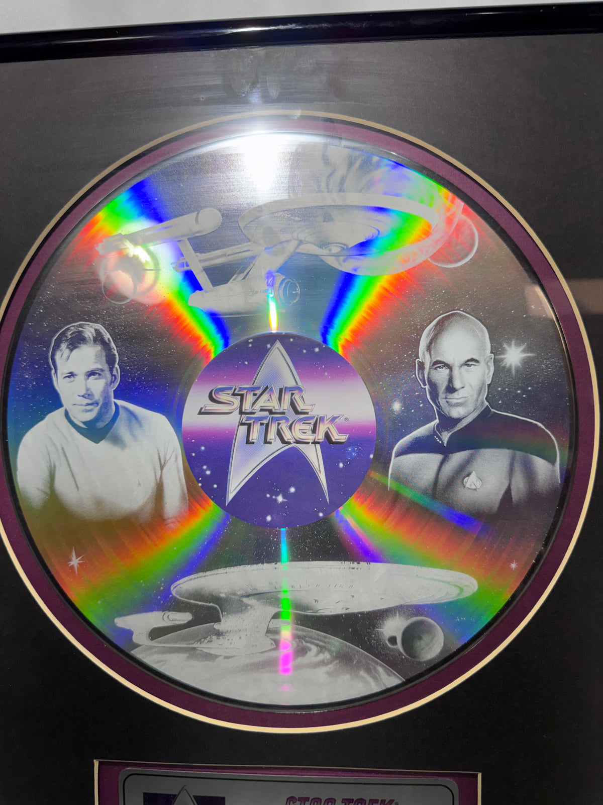 Star Trek Silver Anniversary Limited Edition Laser Etched Disc #399/5000 – Framed