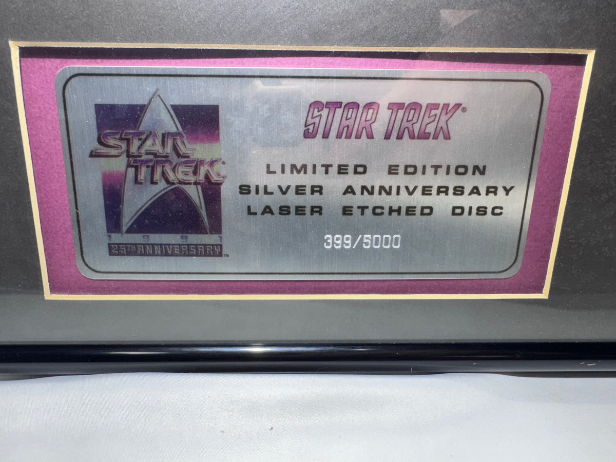 Star Trek Silver Anniversary Limited Edition Laser Etched Disc #399/5000 – Framed