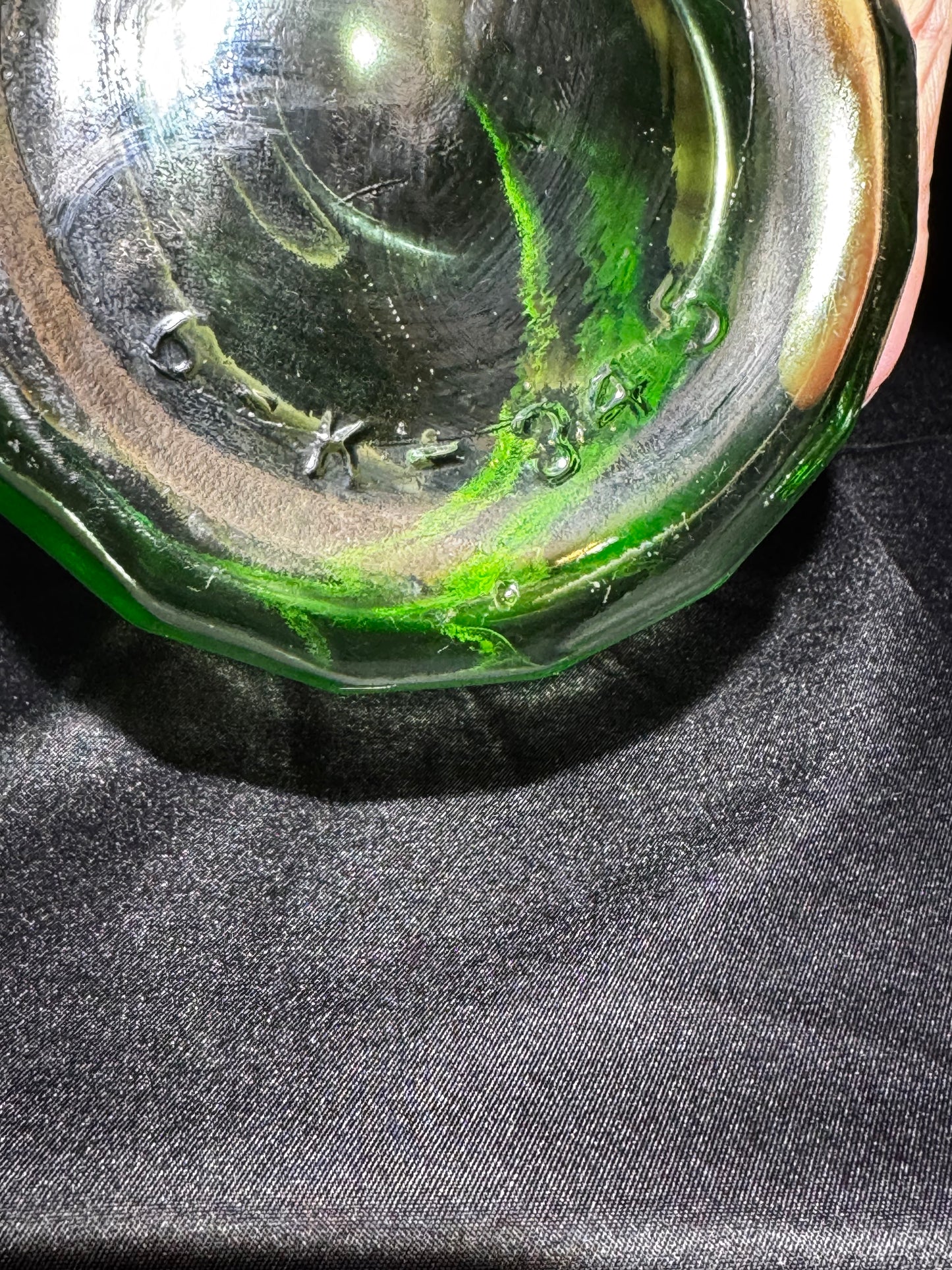 Vintage Hazel Atlas Uranium Glass Canister Green Paneled Depression Glass UV Glow 6-K-345