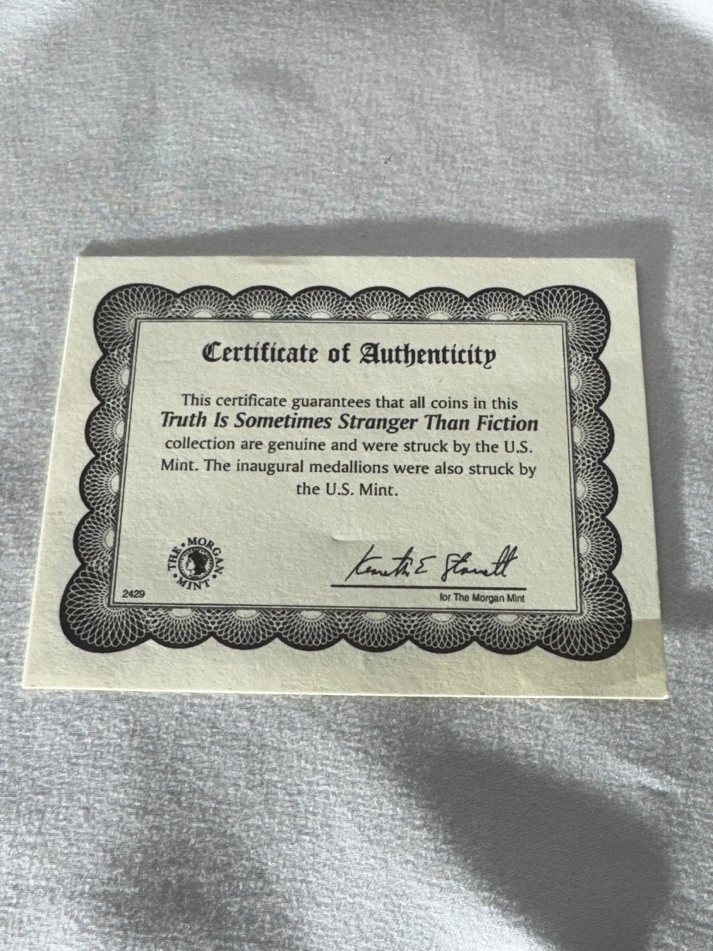 The Truth Is Sometimes Stranger Than Fiction – U.S. Mint Coin Collection with Certificate of Authenticity