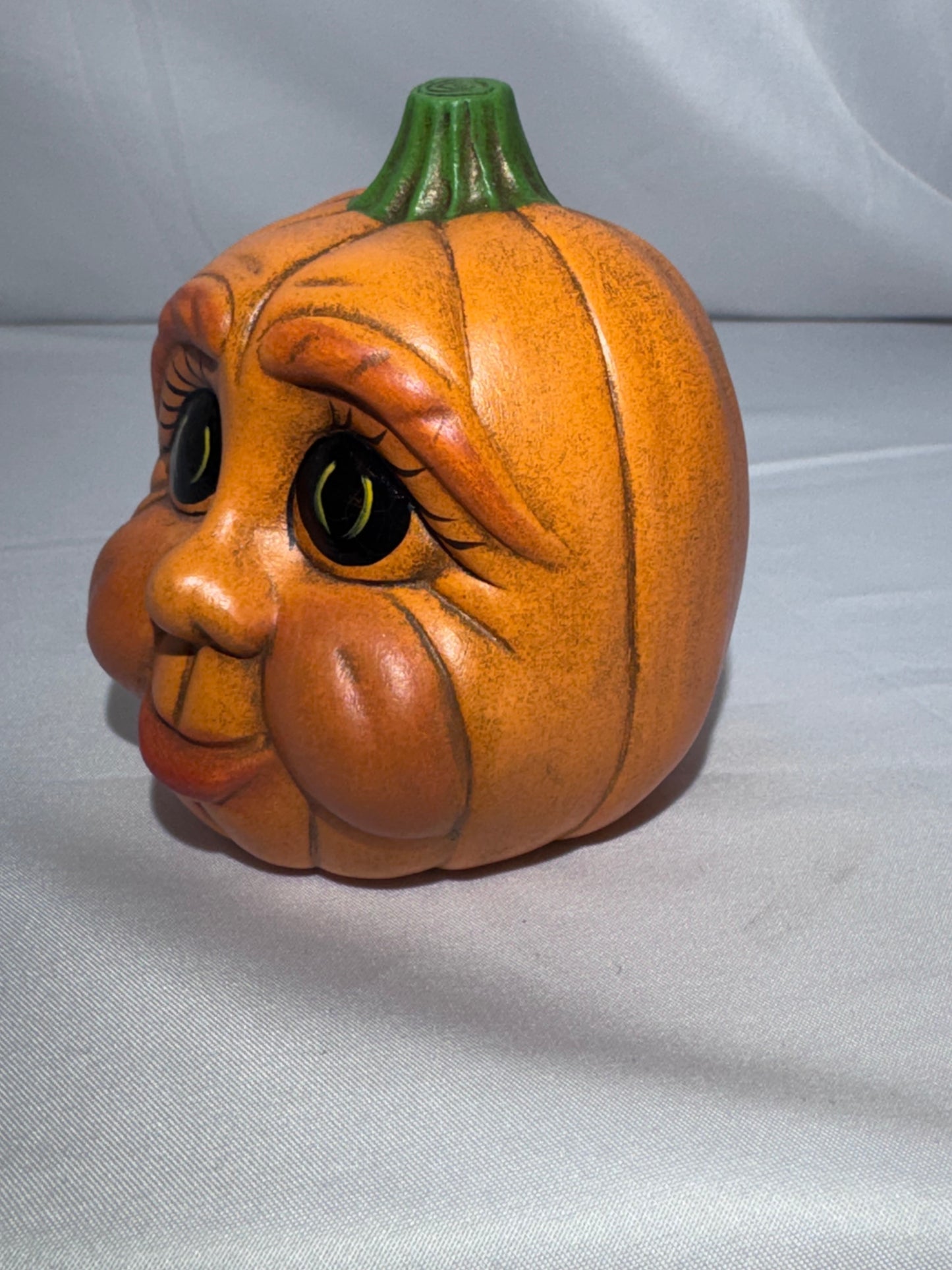 Vintage Hand-Painted Ceramic Anthropomorphic Pumpkin Figurine – CB 1999