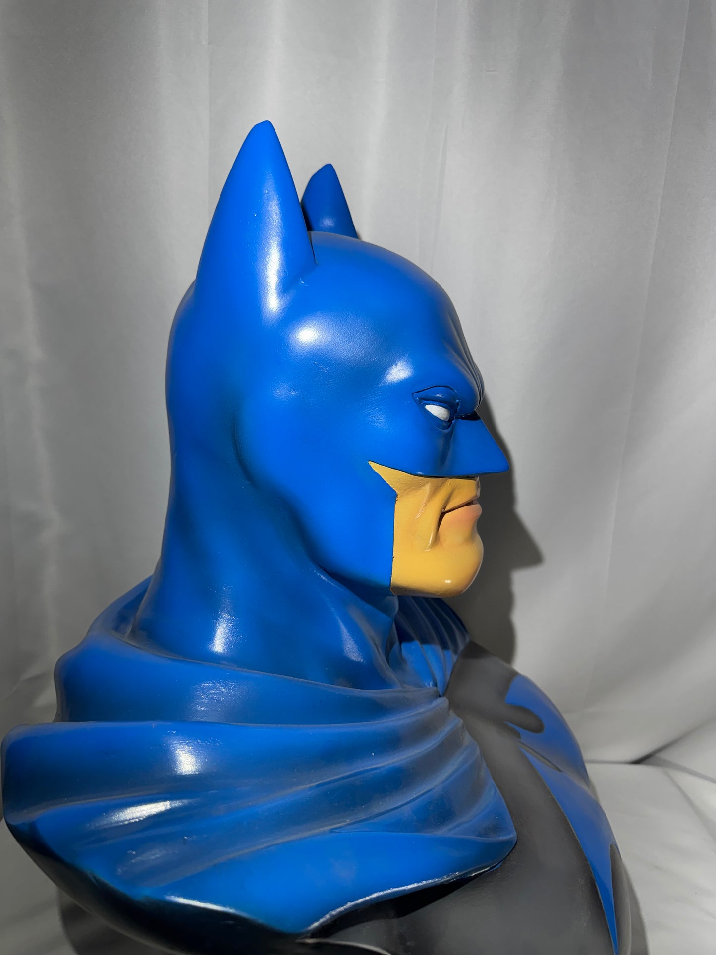 Vintage Batman Resin Bust 22” Large DC Comics Display Statue Grey & Blue