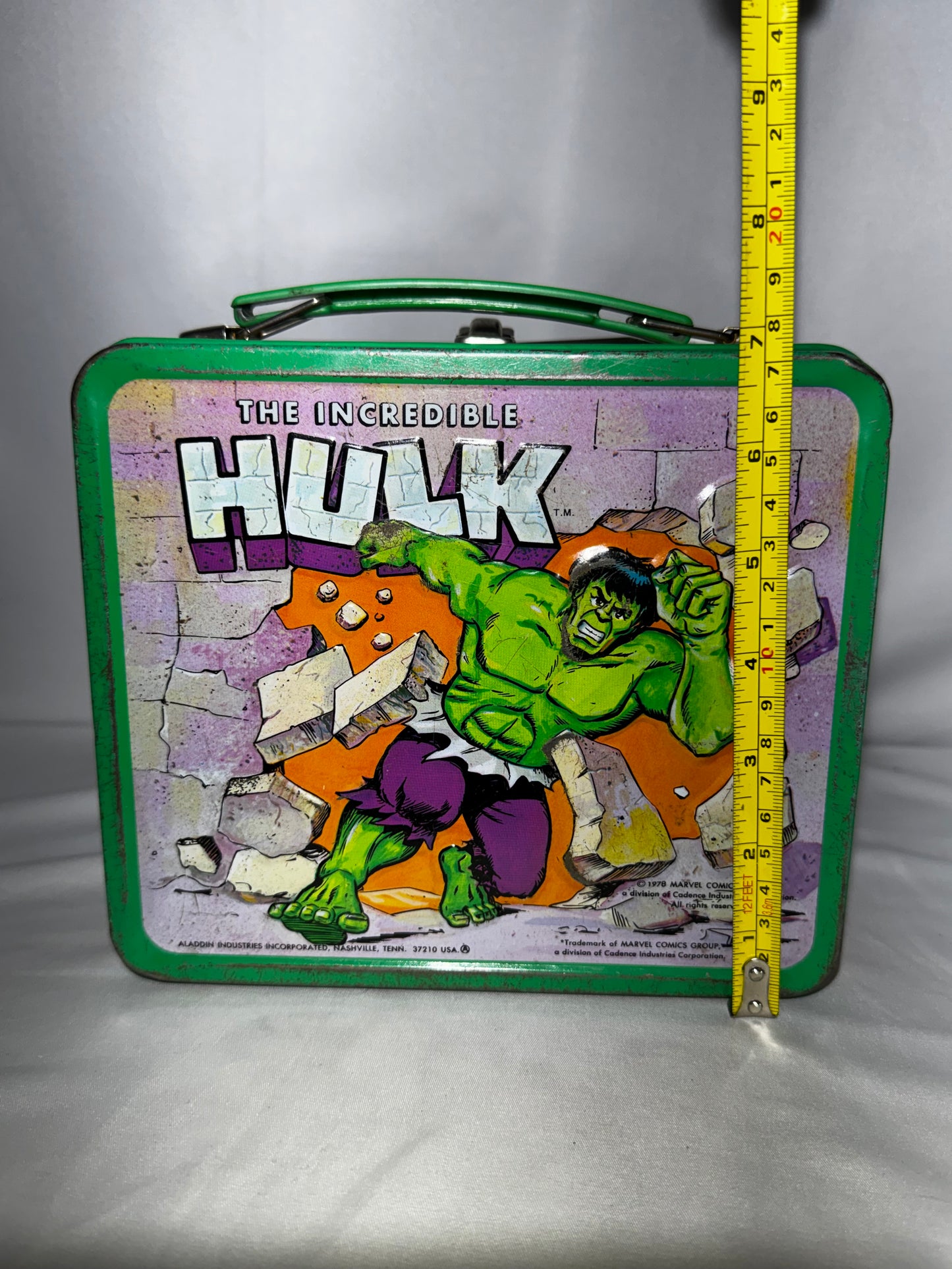 Vintage 1978 Aladdin The Incredible Hulk Metal Lunch Box w/ Original Thermos