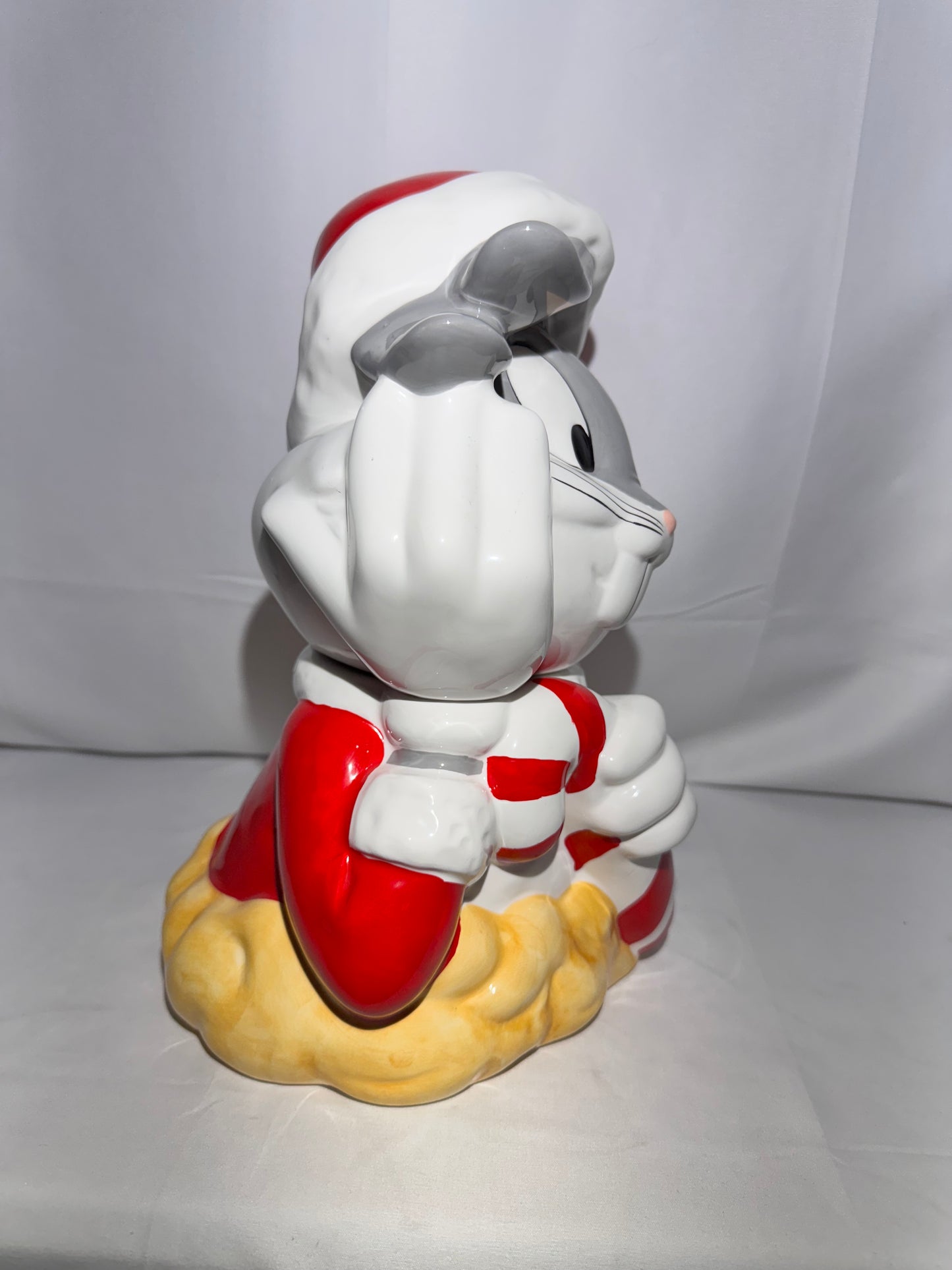 Vintage 1993 Looney Tunes Bugs Bunny Santa Cookie Jar Warner Brothers Christmas