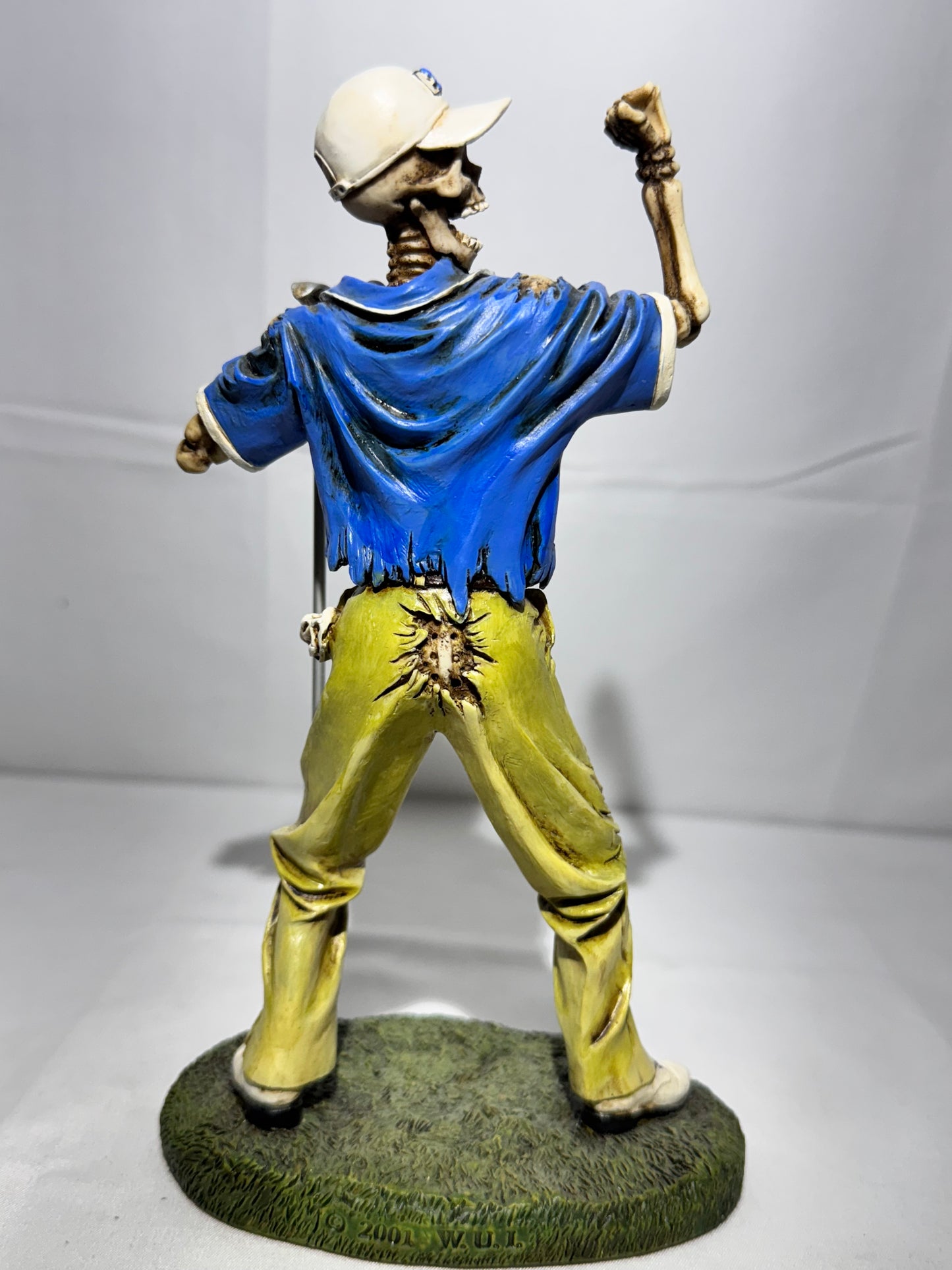 Summit Collection Skeleton Golfer Figurine Blue Shirt Khaki Pants White Cap Golf Collectible