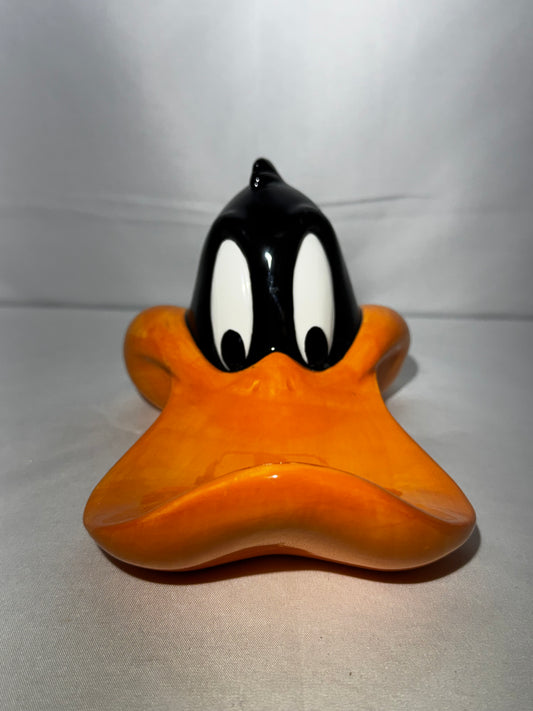 Vintage 1990s Warner Bros Looney Tunes Daffy Duck Ceramic Soap Dish