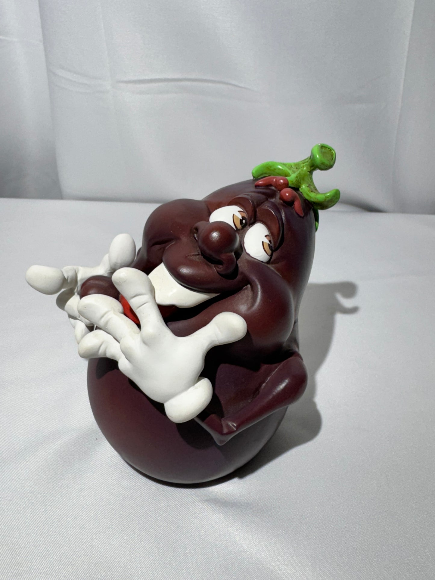 Vintage Giggling Groceries Eggplant Ceramic Figurine